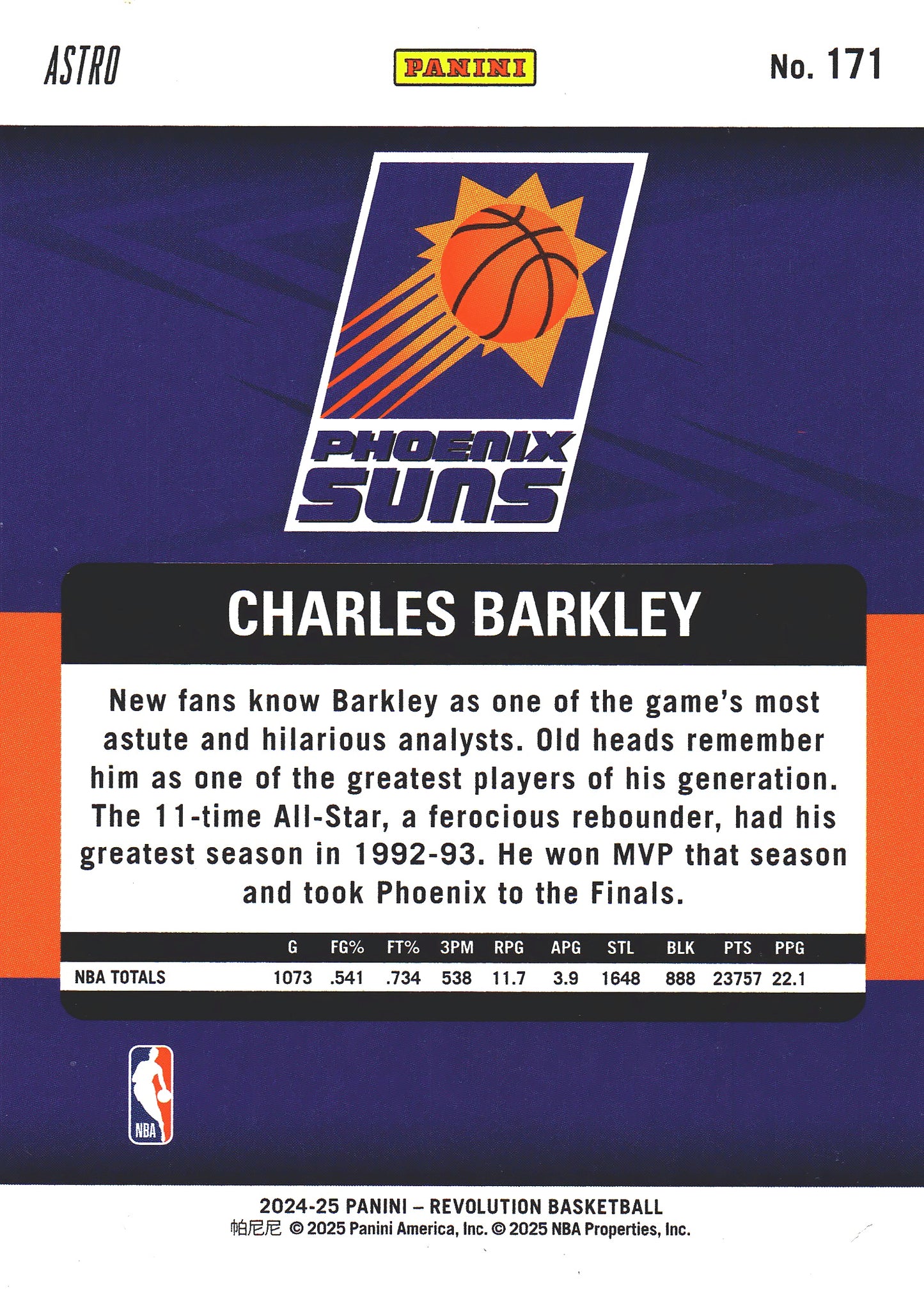 2024 Panini Revolution Astro Charles Barkley #171 Phoenix Suns