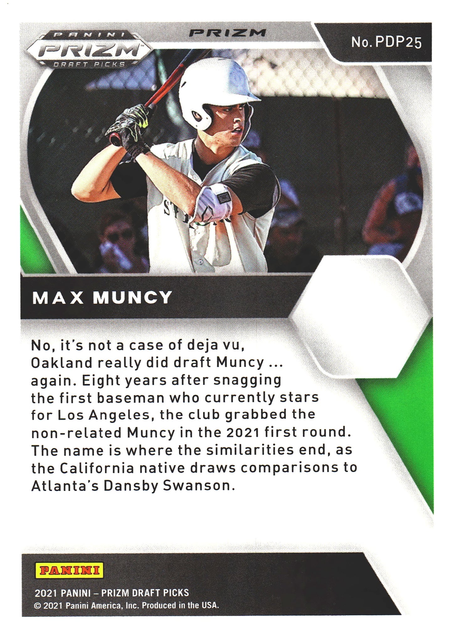 2021 Panini Prizm Draft Picks Green Pulsar Max Muncy #PDP25 Thousand Oaks High