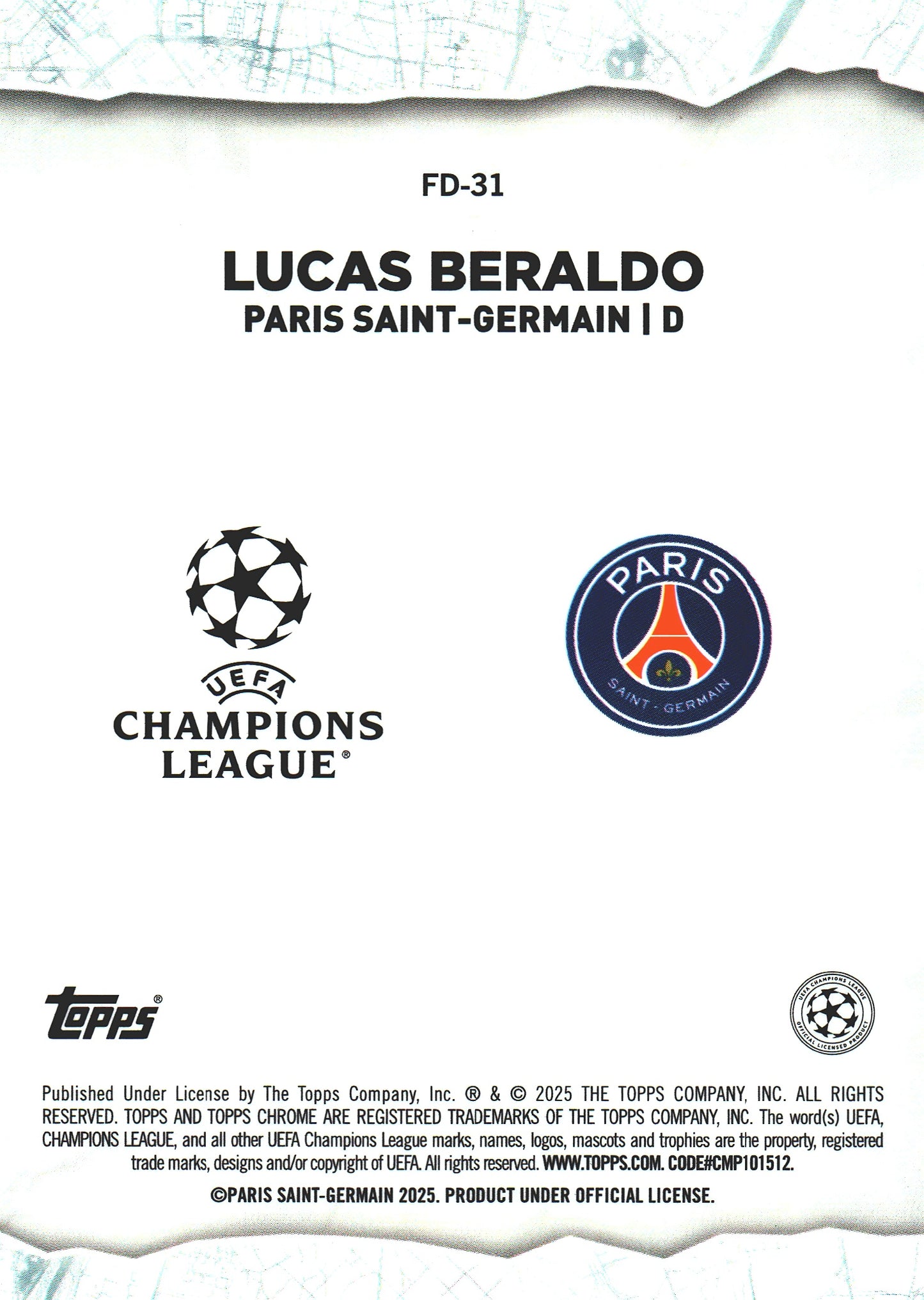 2024 Topps Chrome UCC Final Destination Lucas Beraldo #FD-31 PSG