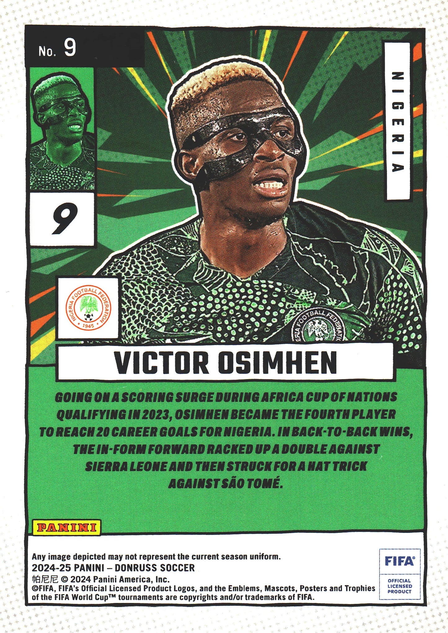 2024 Panini Donruss FIFA Net Marvels Victor Osimhen #9 Nigeria