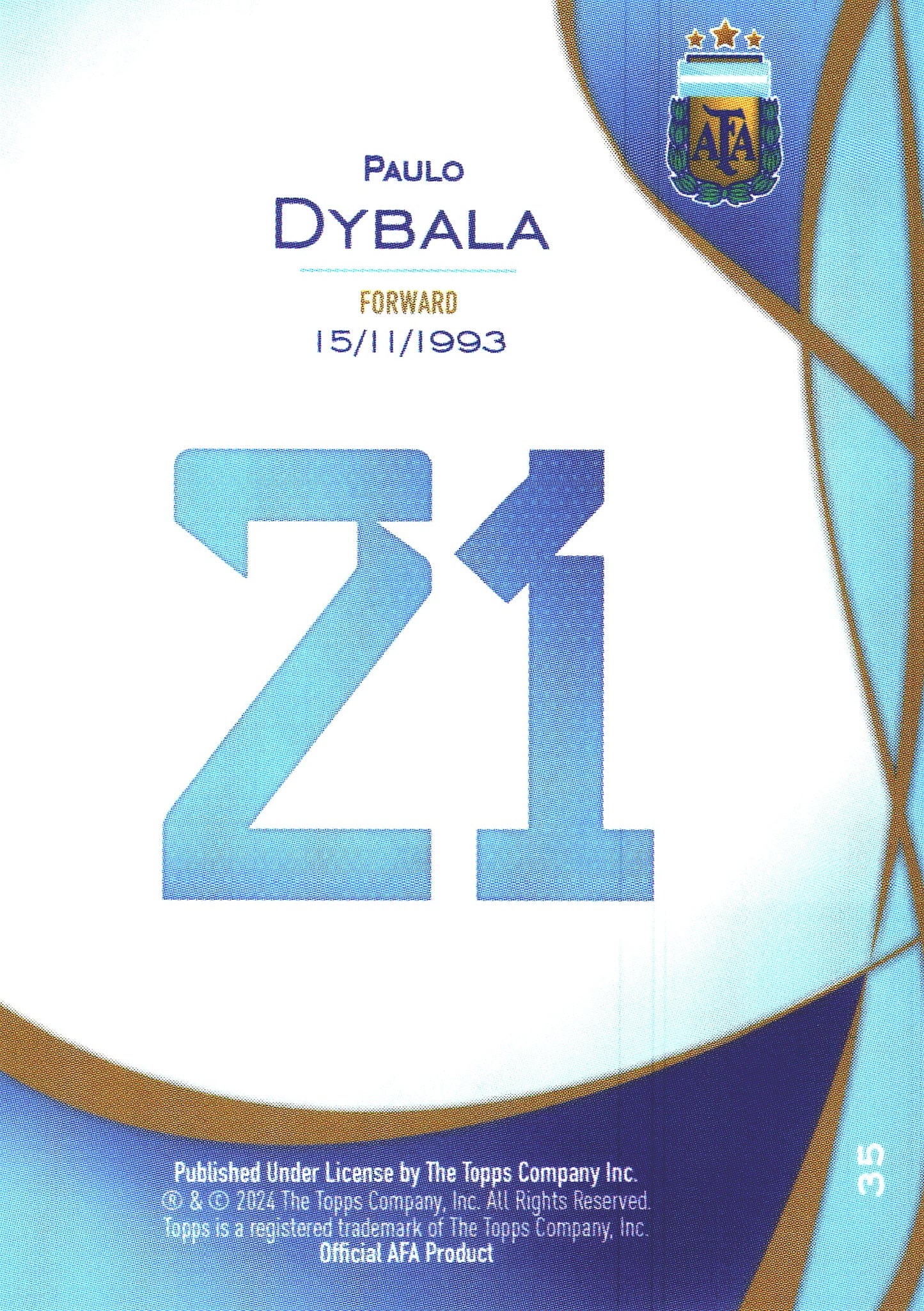 2023 Topps Lineage Argentina Paulo Dybala Pink /80 #35 Argentina