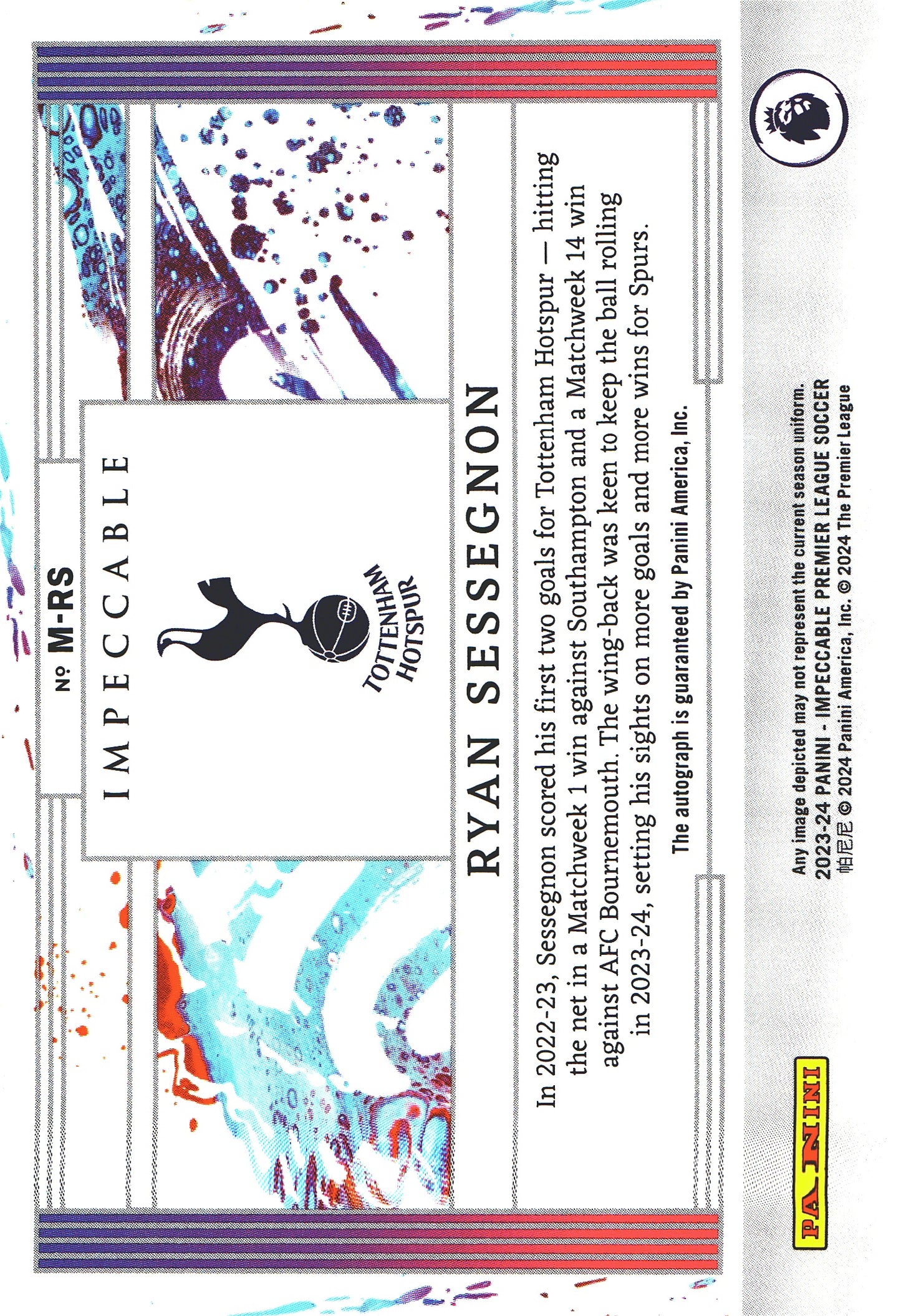2023 Panini Impeccable Ryan Sessegnon /99 #M-RS Spurs