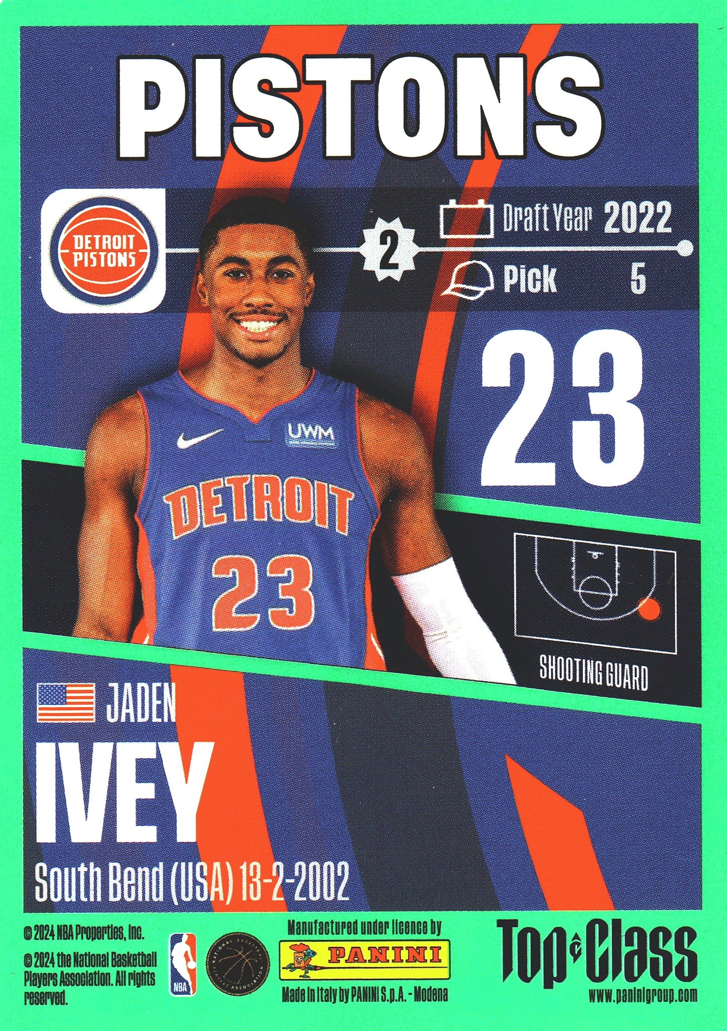 2023 Panini Top Class NBA Jaden Ivey #29 Detroit Pistons
