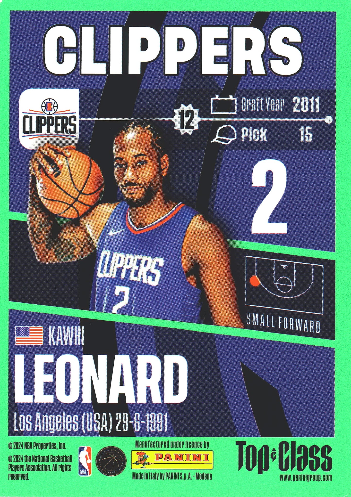 2023 Panini Top Class NBA Kawhi Leonard #89 Los Angeles Clippers