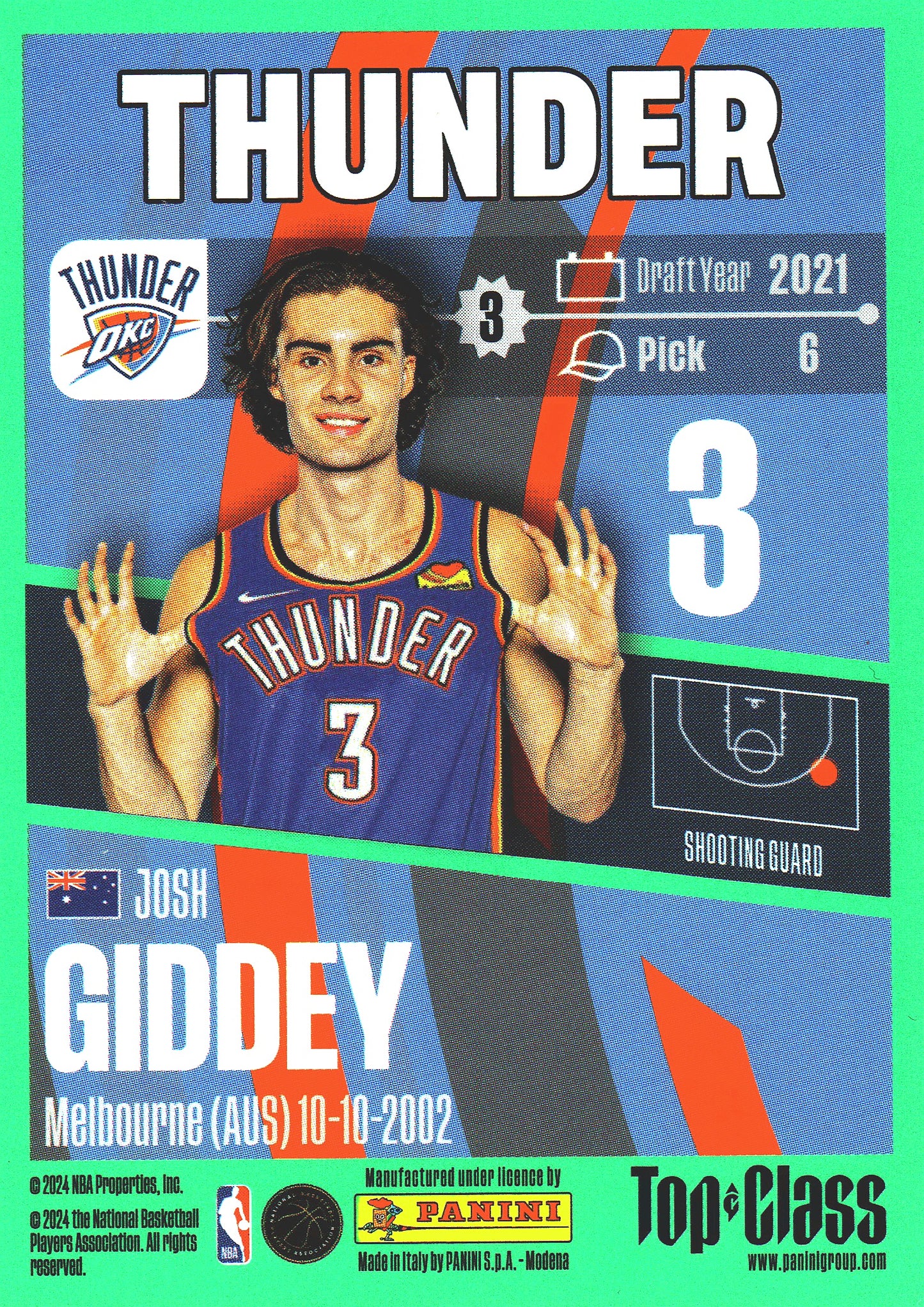 2023 Panini Top Class NBA Josh Giddey #109 Oklahoma City Thunder