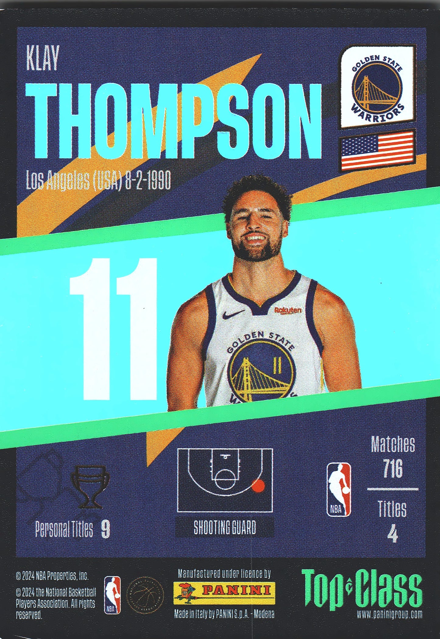 2023 Panini Top Class NBA Winner Klay Thompson #192 Golden State Warriors