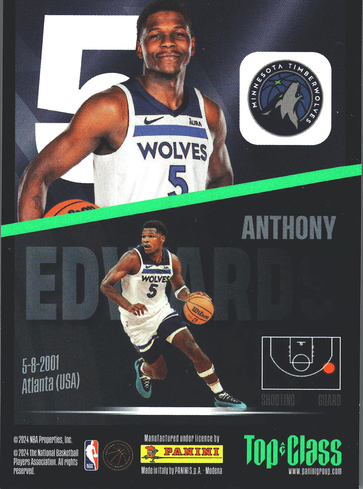 2023 Panini Top Class NBA Holo Giants Anthony Edwards Minnesota Timberwolves