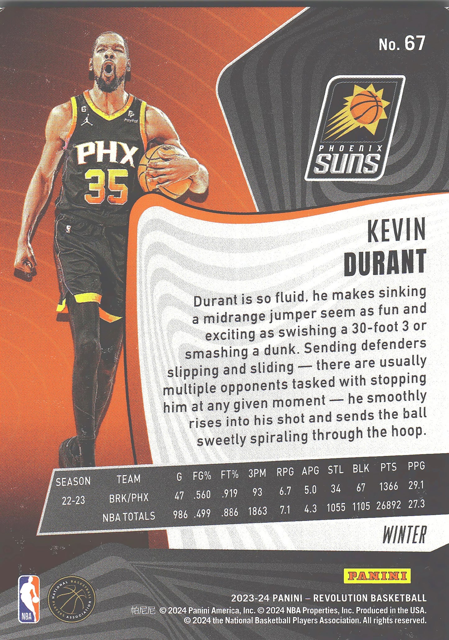 2023 Panini Revolution Winter Kevin Durant #67 Phoenix Suns