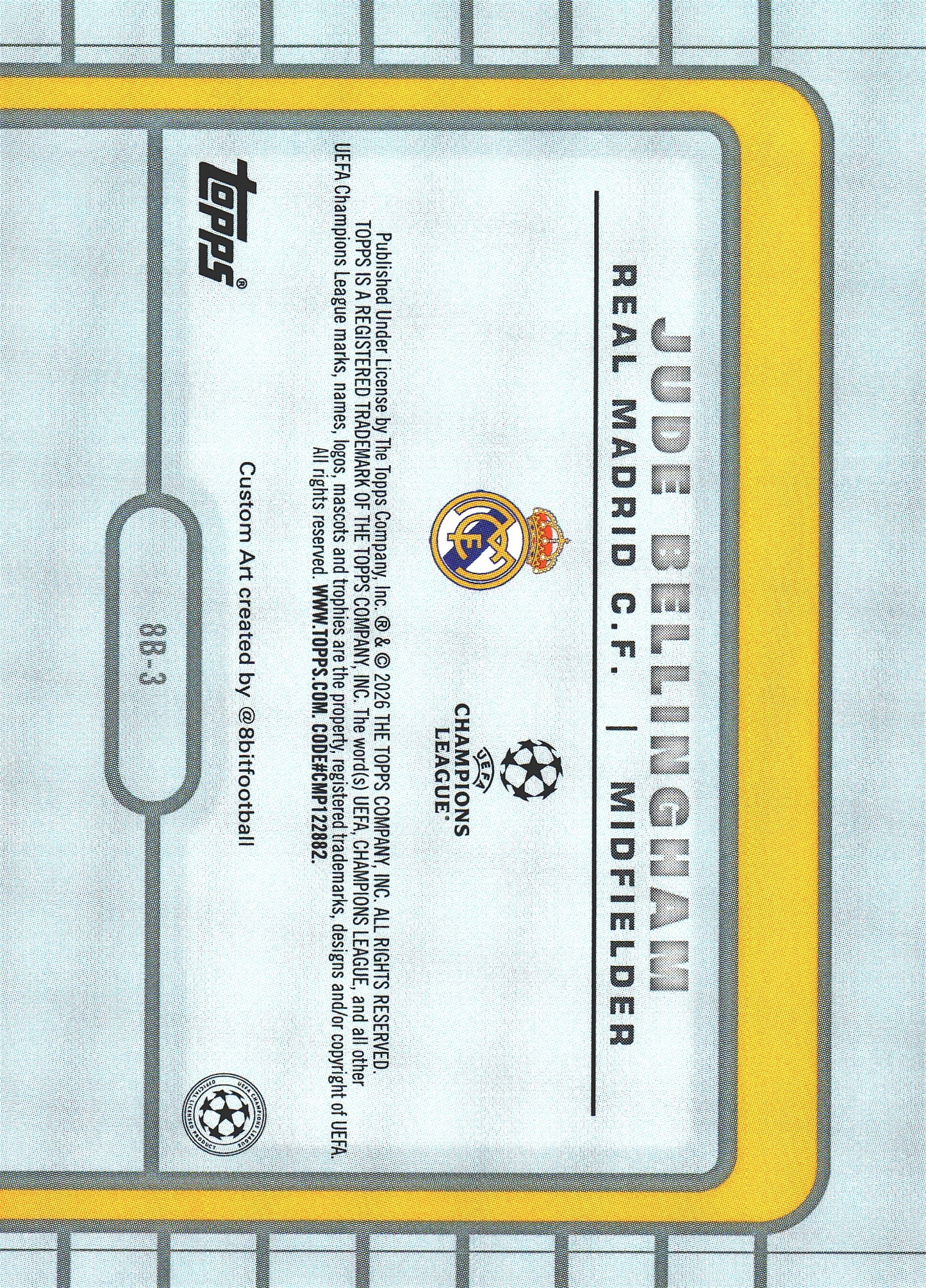 2025 Topps UCC 8-Bit Shots Jude Bellingham #8B-3 Real Madrid CF