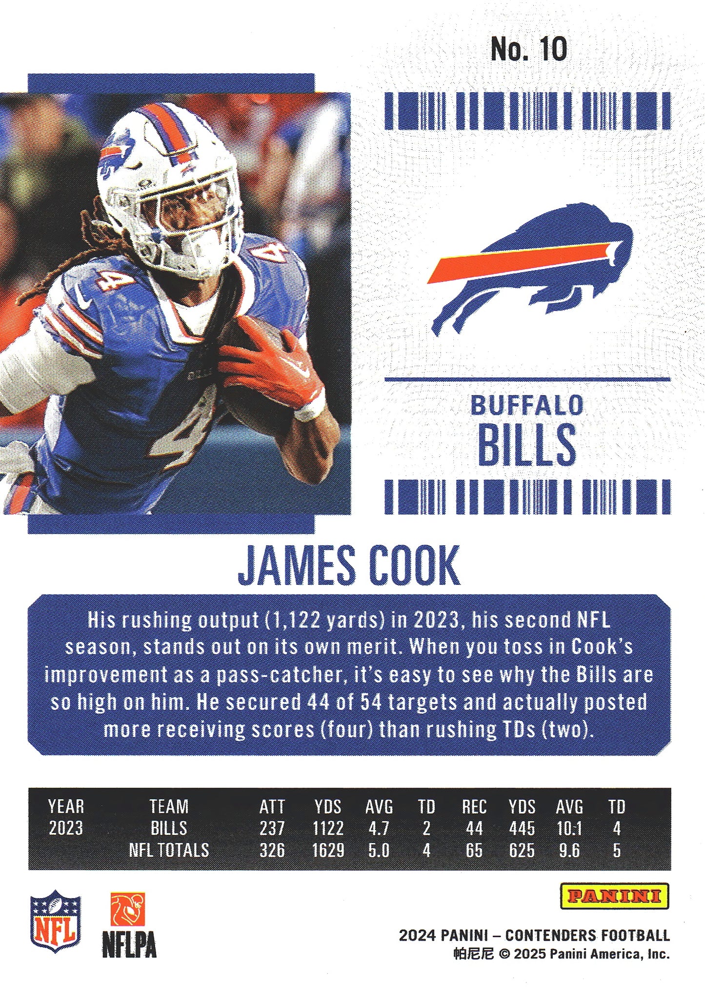 2024 Panini Contenders Mojo James Cook #10 Buffalo Bills