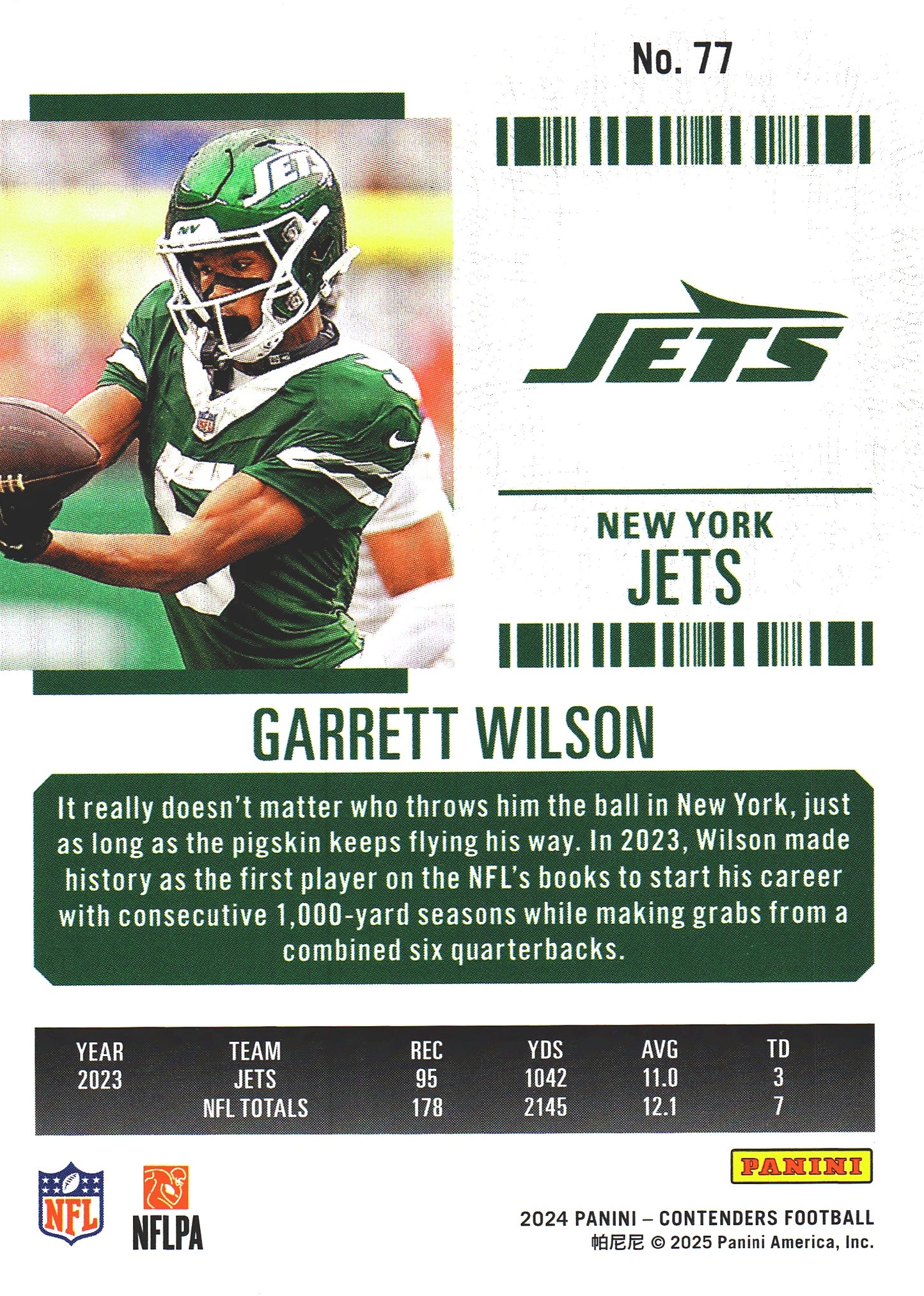 2024 Panini Contenders Mojo Garrett Wilson #77 New York Jets