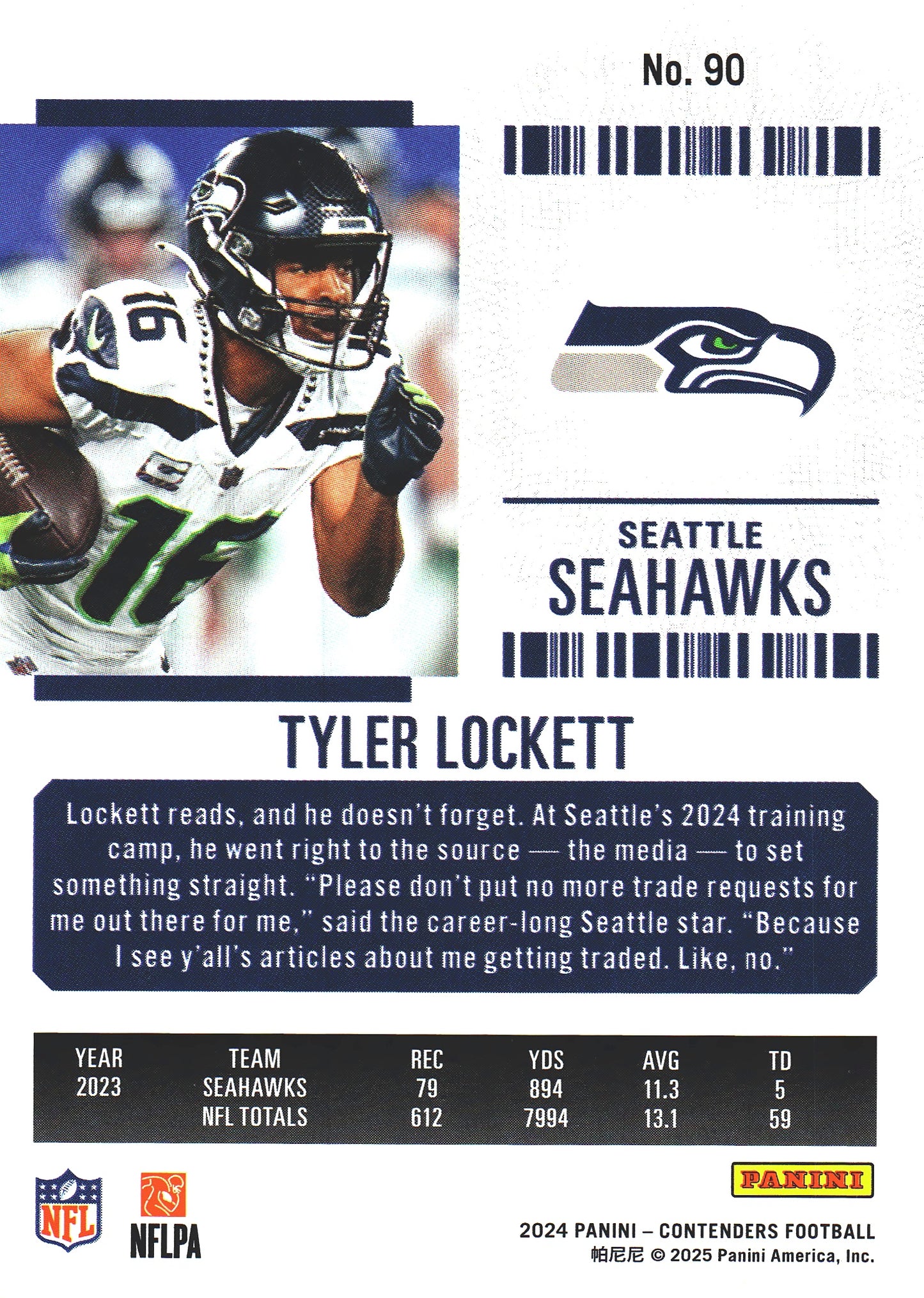 2024 Panini Contenders Mojo Tyler Lockett #90 Seattle Seahawks