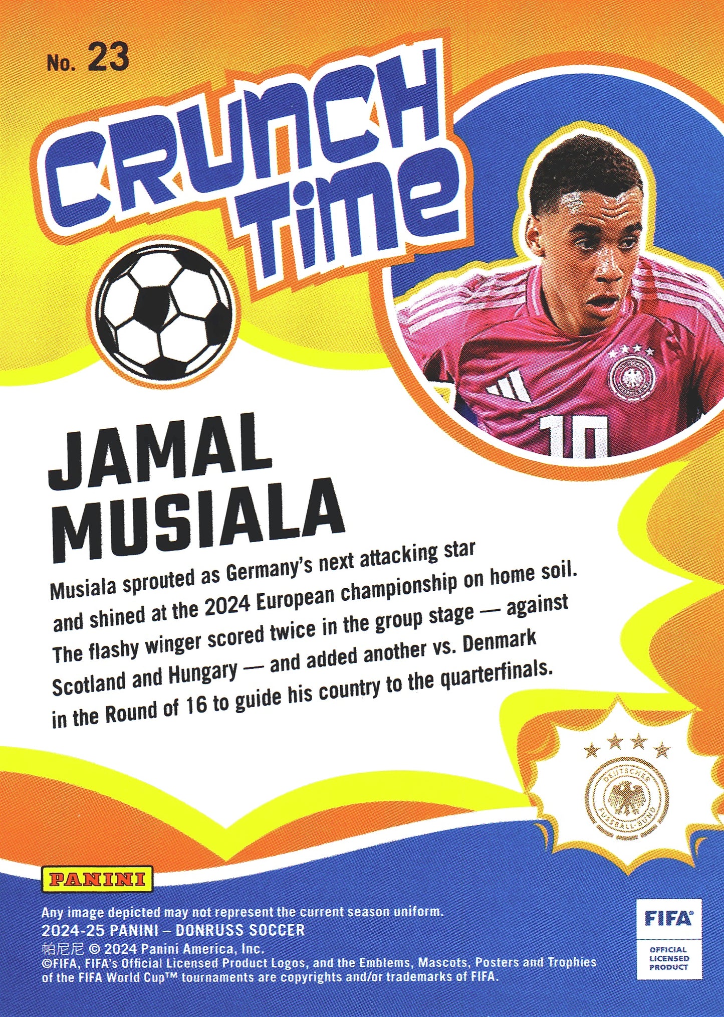 2024 Panini Donruss Crunch Time Red Jamal Musiala #23 Germany