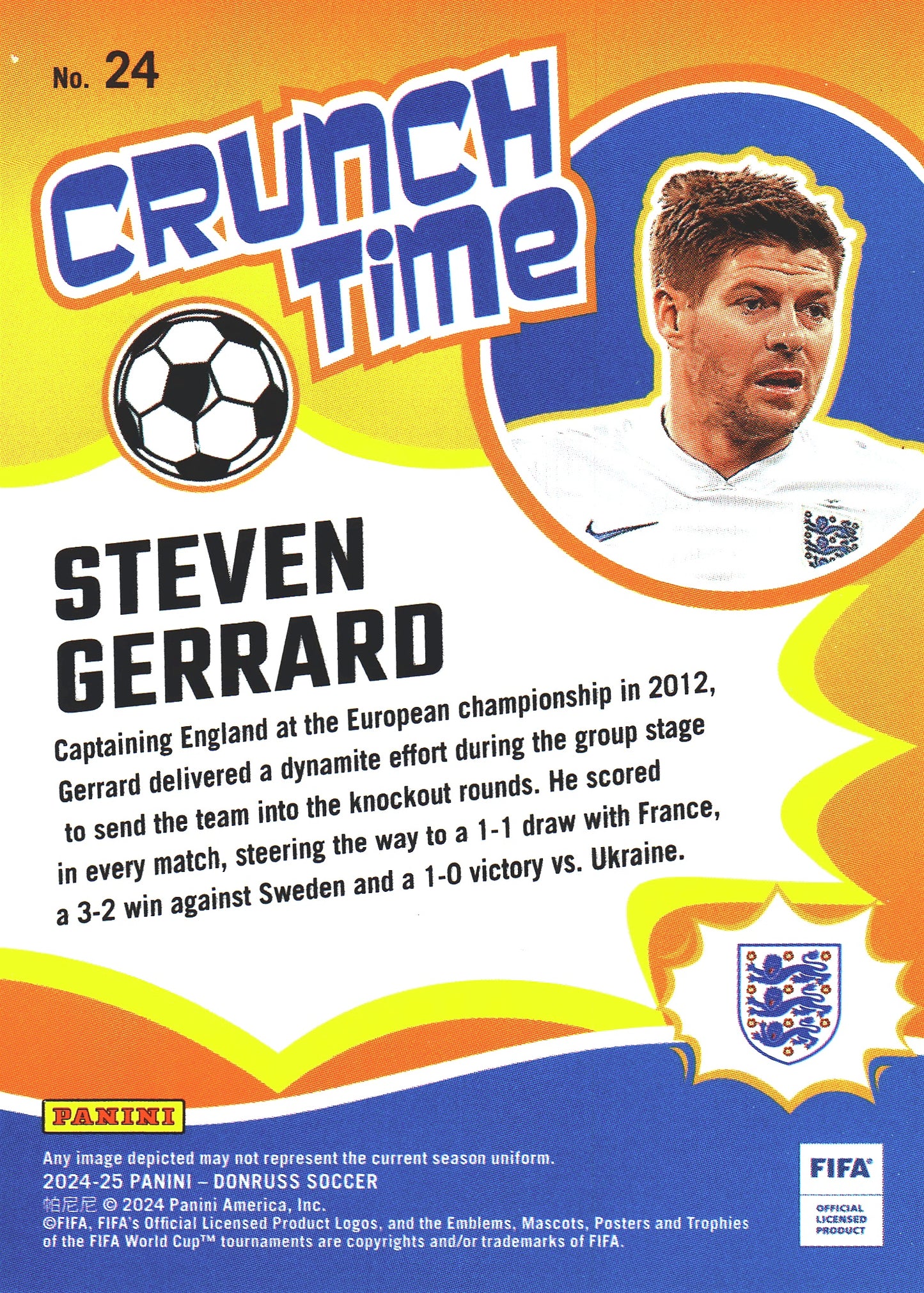 2024 Panini Donruss Crunch Time Red Steven Gerrard #24 England