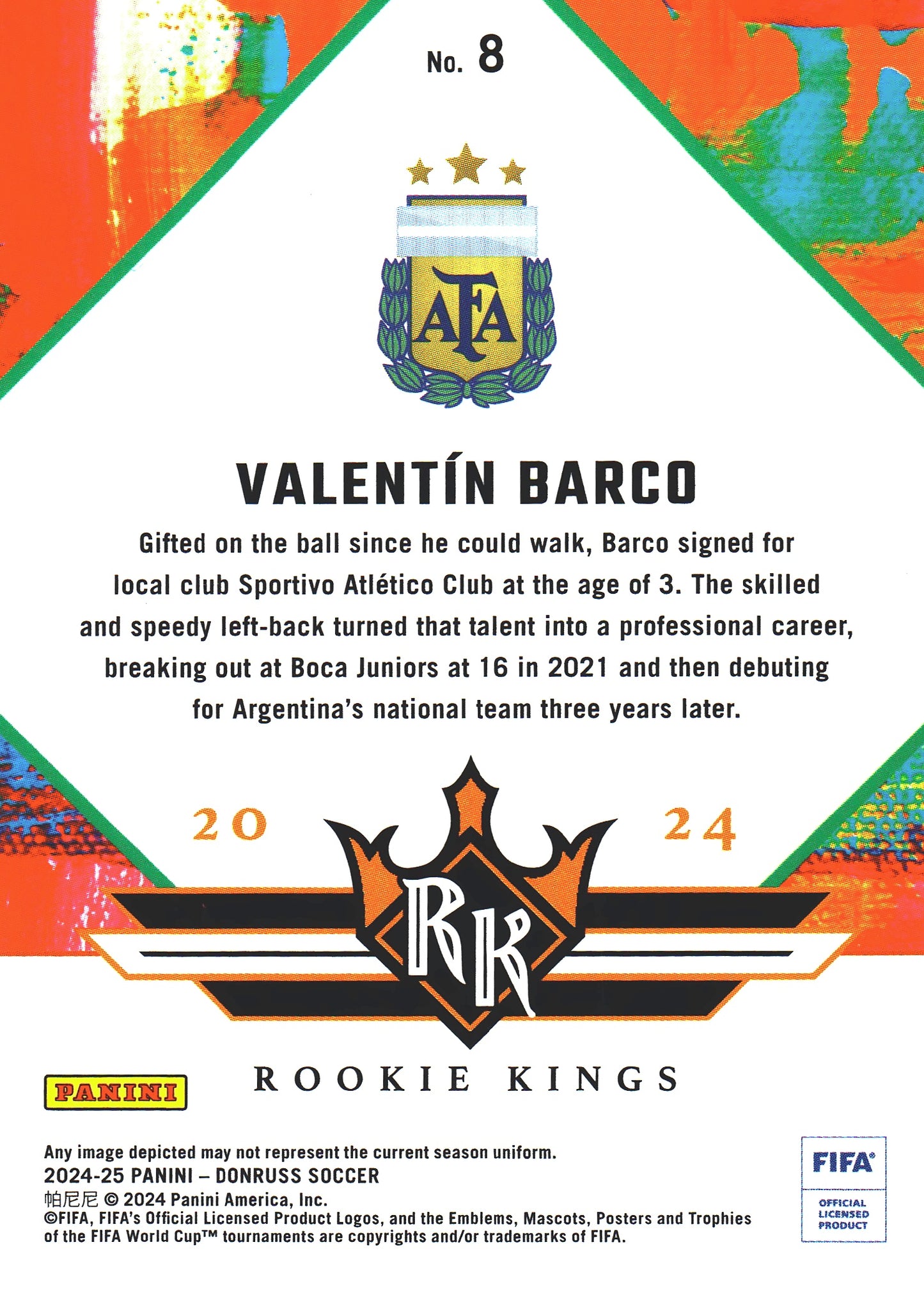 2024 Panini Donruss Rookie Kings Silver Valentin Barco #8 Argentina