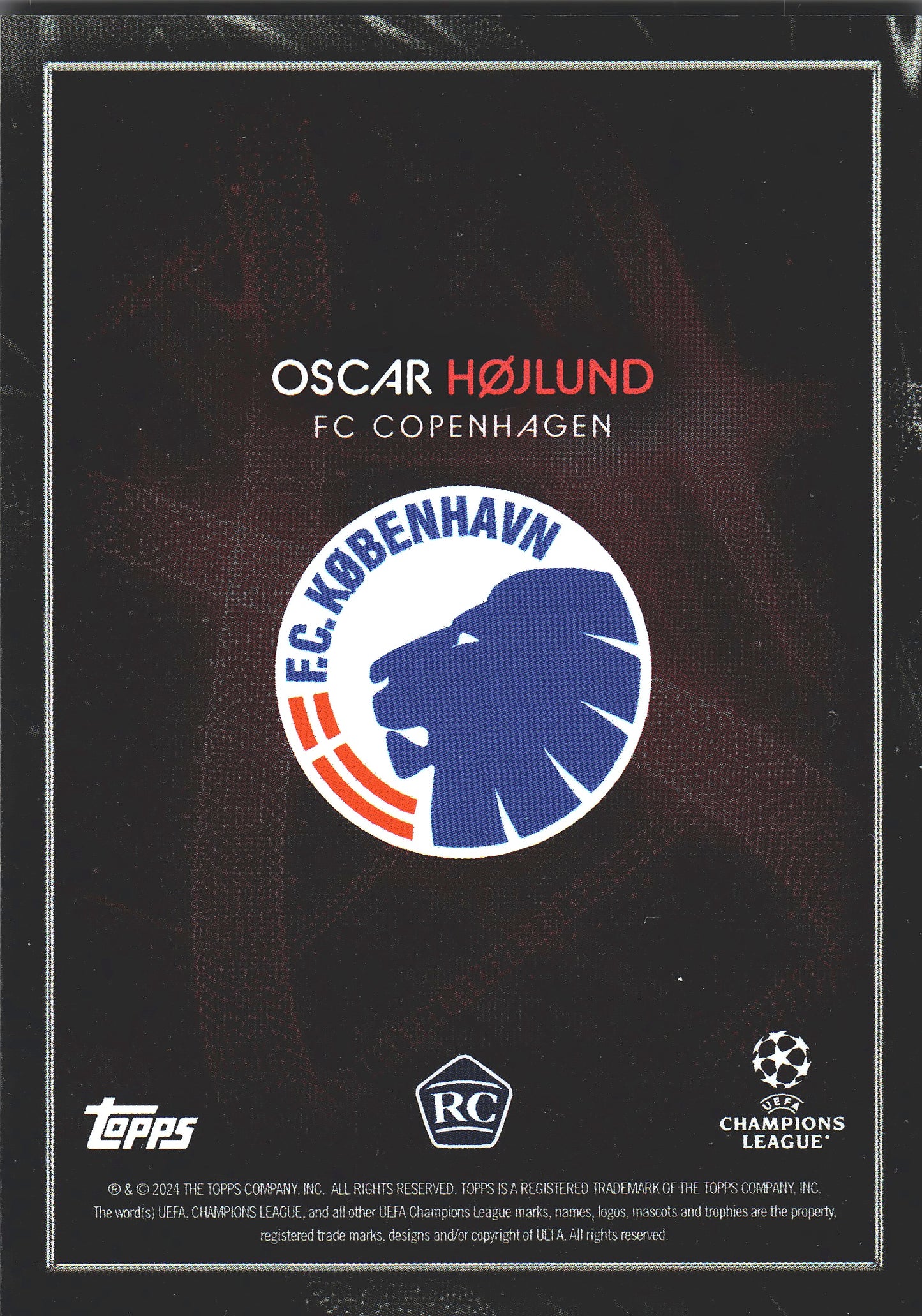 2023 Topps Knockout UCC Oscar Hojlund DNA FC Copenhagen