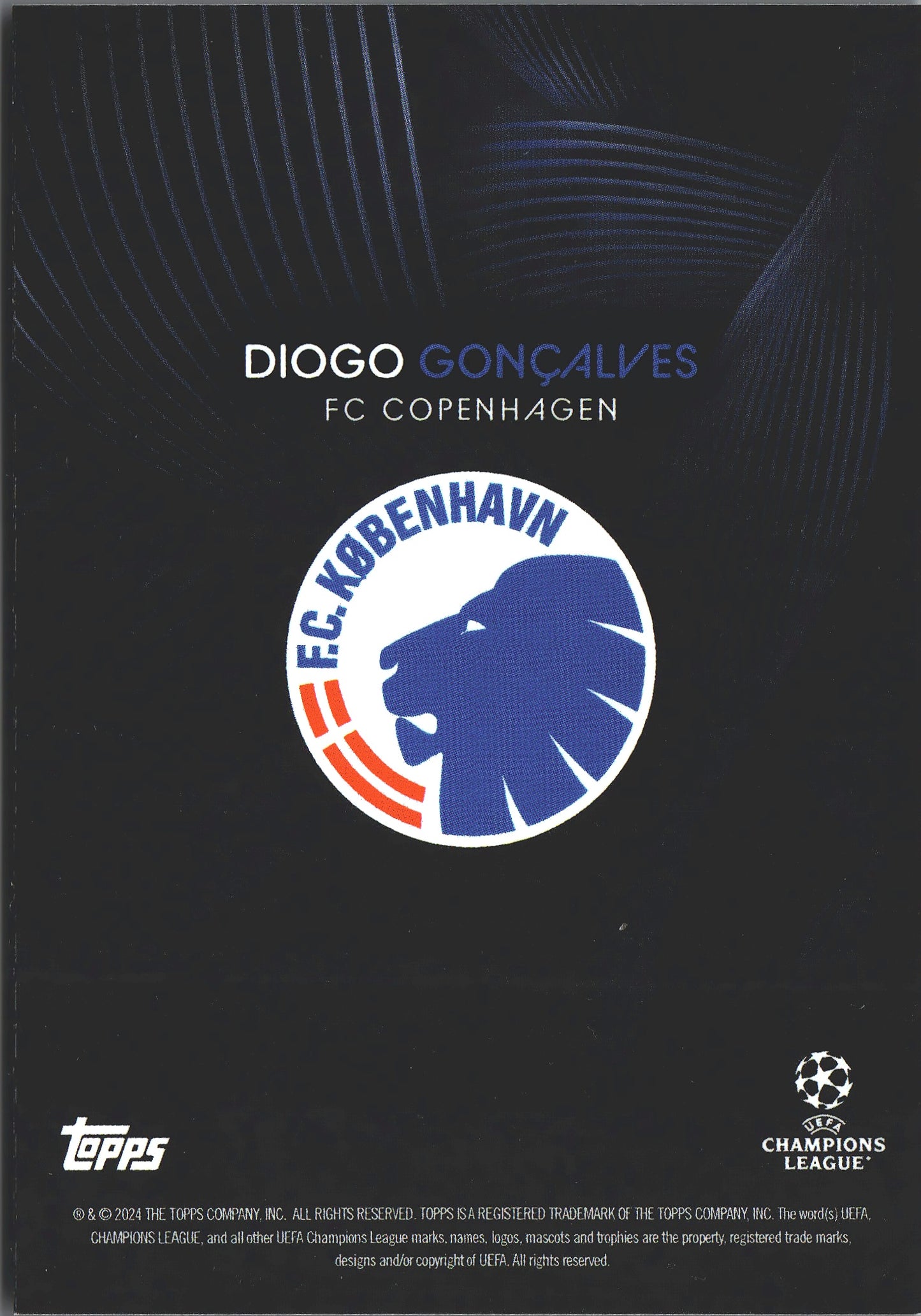 2023 Topps Knockout UCC Diogo Goncalves CS FC Copenhagen