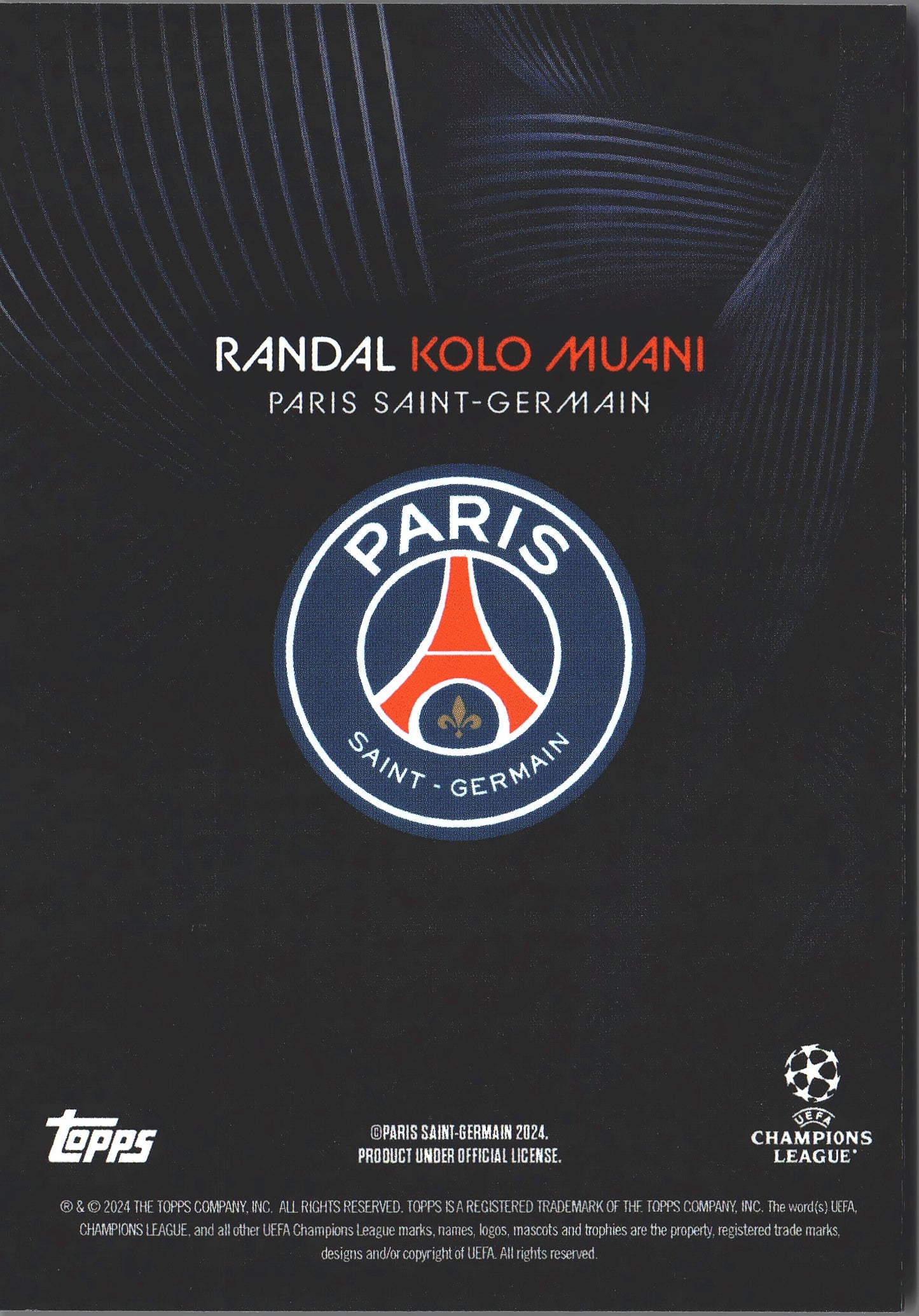 2023 Topps Knockout UCC Randal Kolo Muani CS Paris Saint-Germain