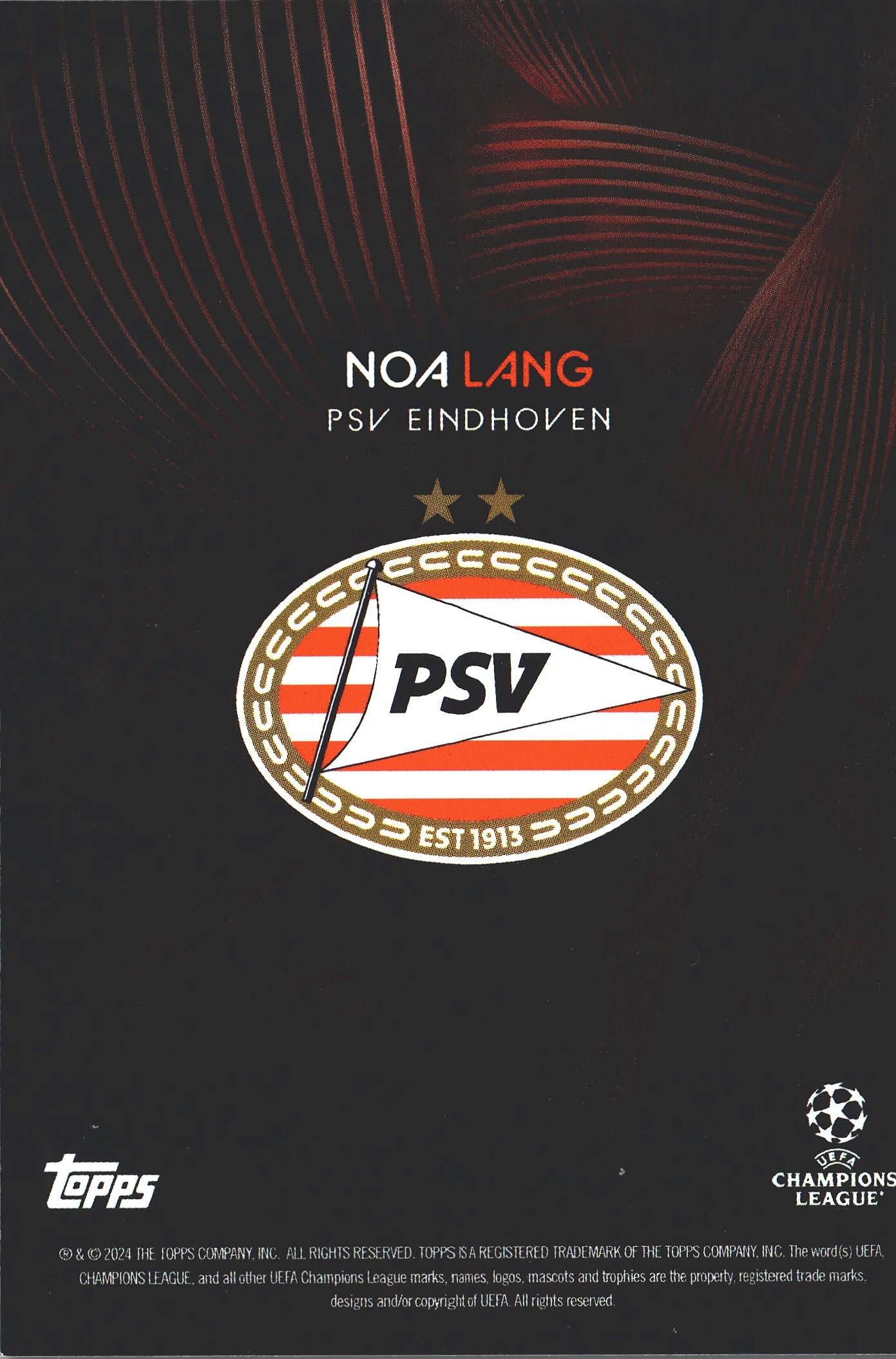 2023 Topps Knockout UCC Noa Lang CS PSV Eindhoven