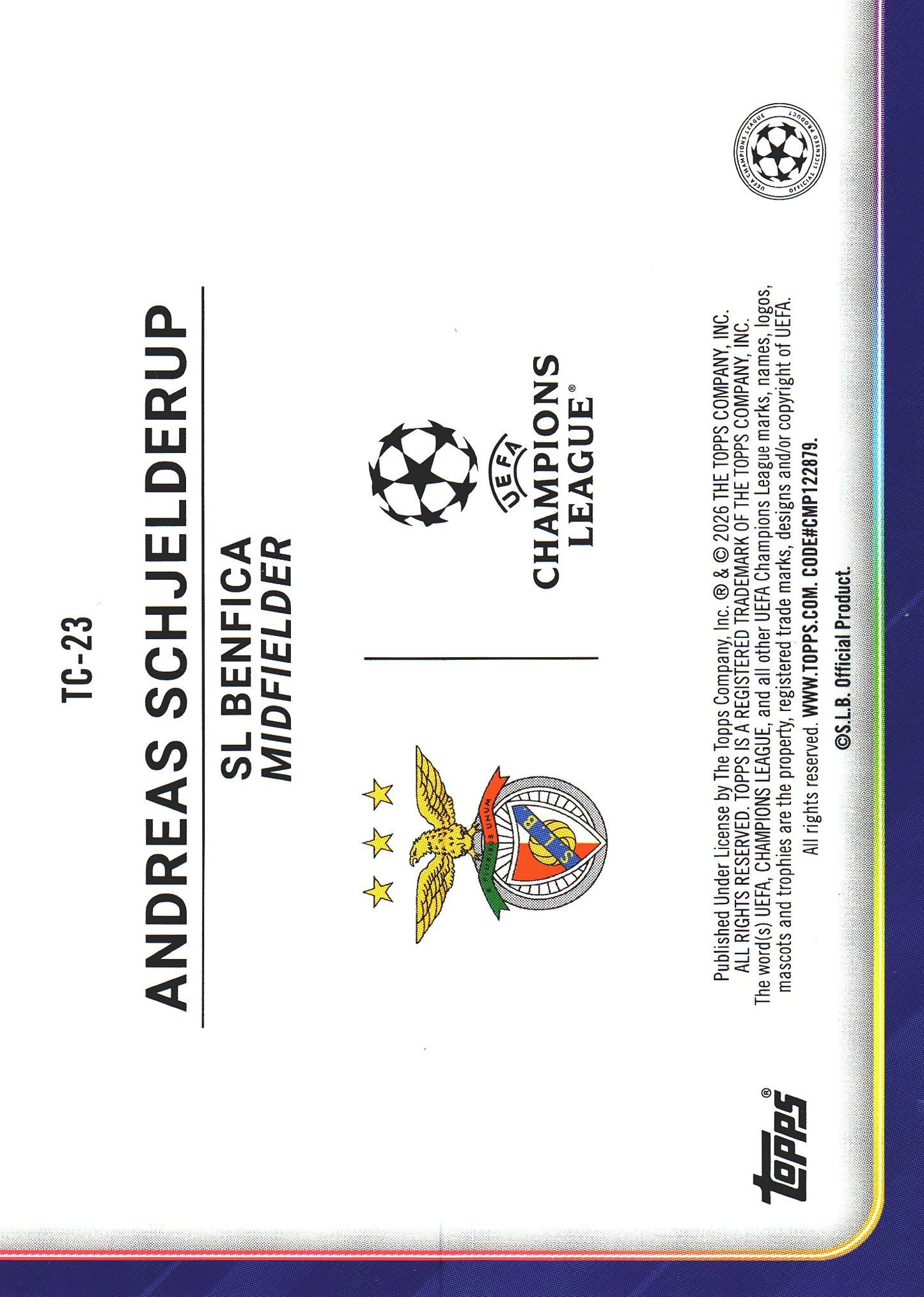 2025 Topps UCC Trophy Chasers Andreas Schjelderup #TC-23 Benfica