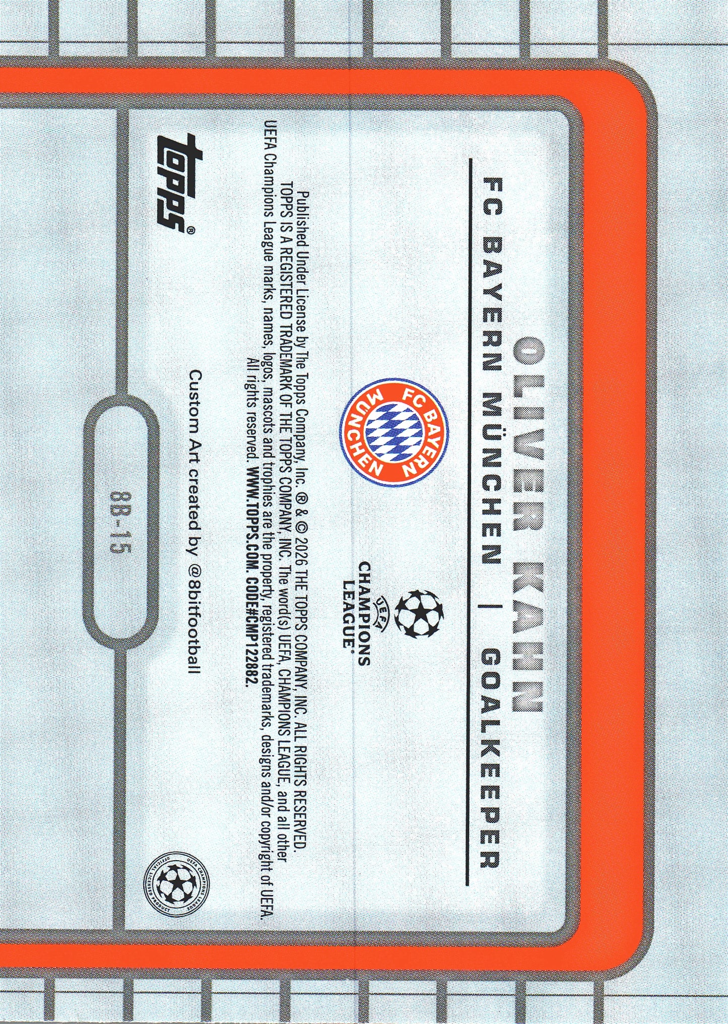 2025 Topps UCC 8 Bit Shots Oliver Kahn #8B-15 FC Bayern Munchen