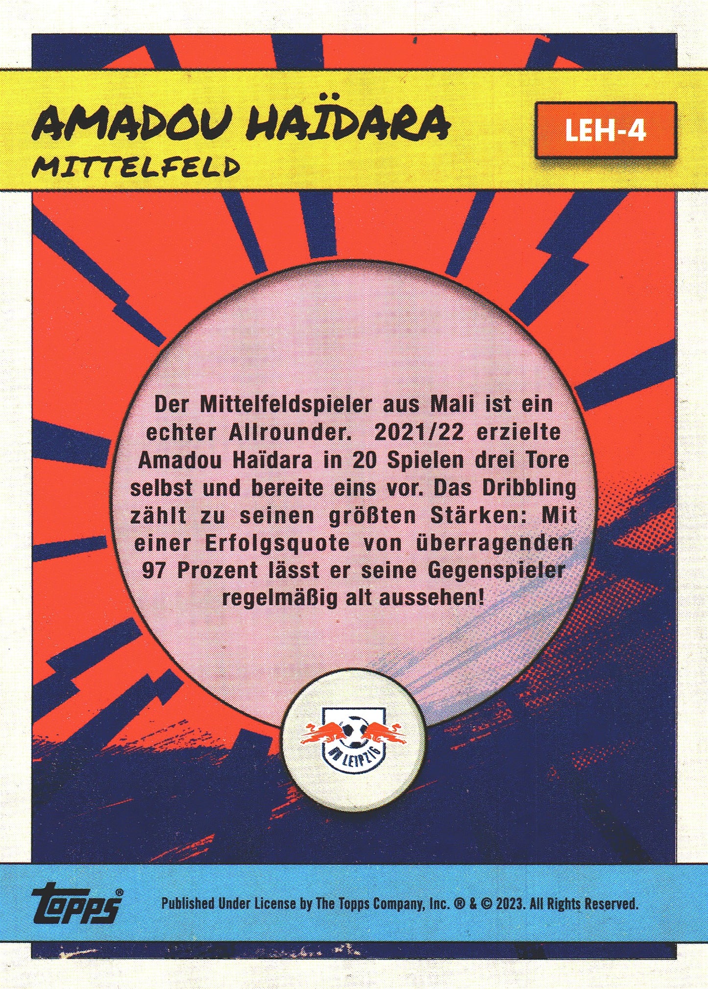 2022 Topps RB Leipzig Fan Set Amadou Haidara #LEH-4 RB Leipzig