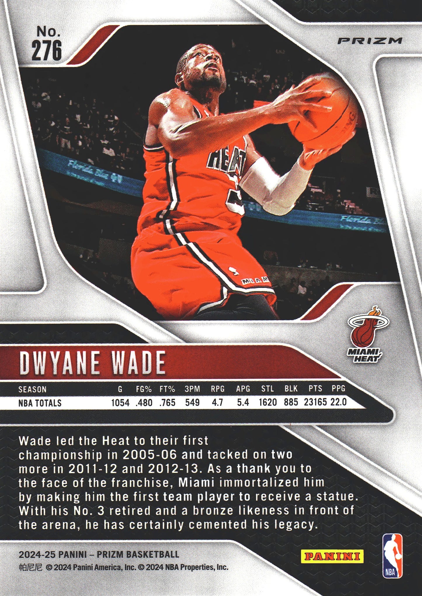 2024 Panini Prizm Silver Dwyane Wade LGD #276 Miami Heat