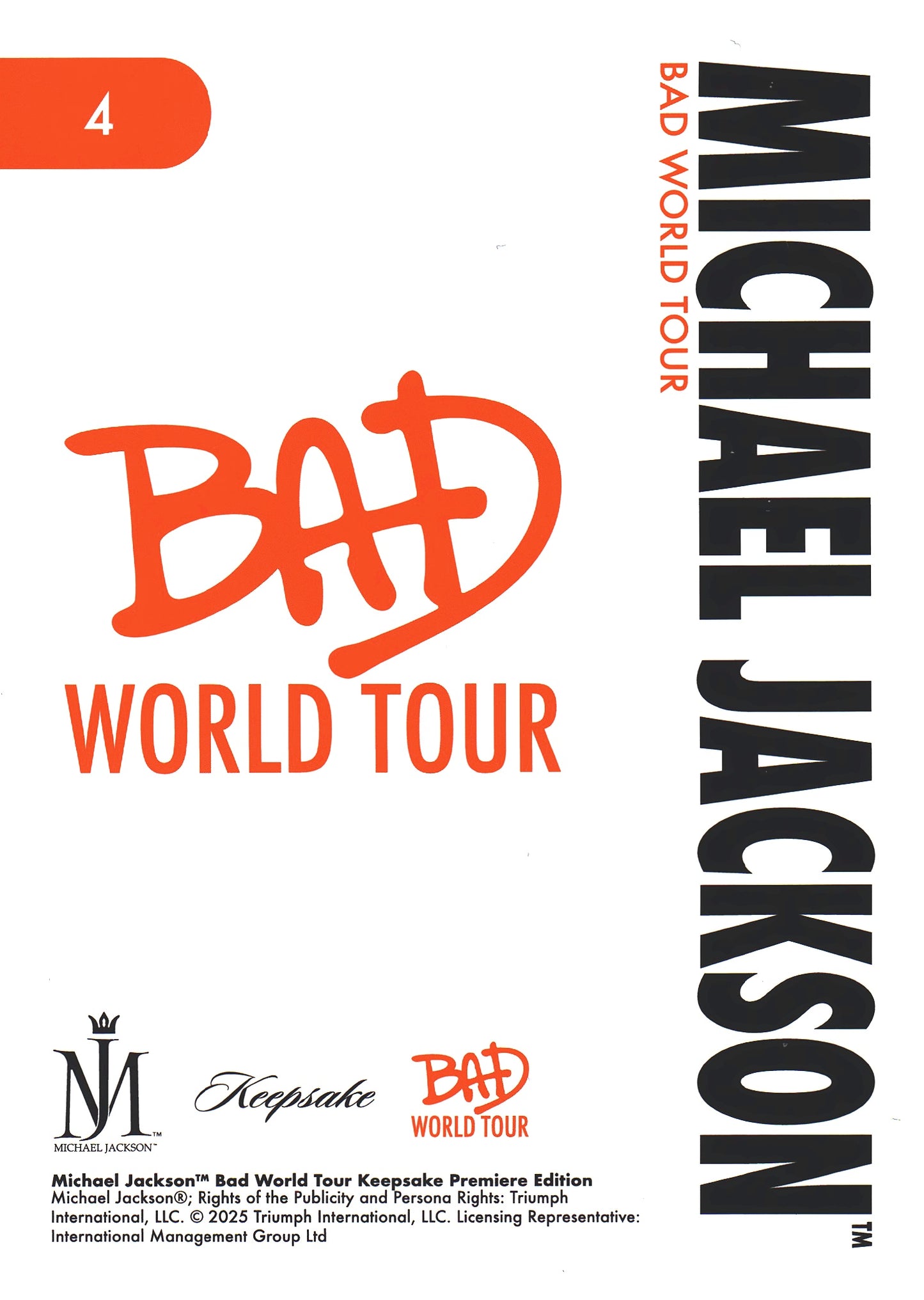 2026 Keepsake Michael Jackson Bad World Tour #4