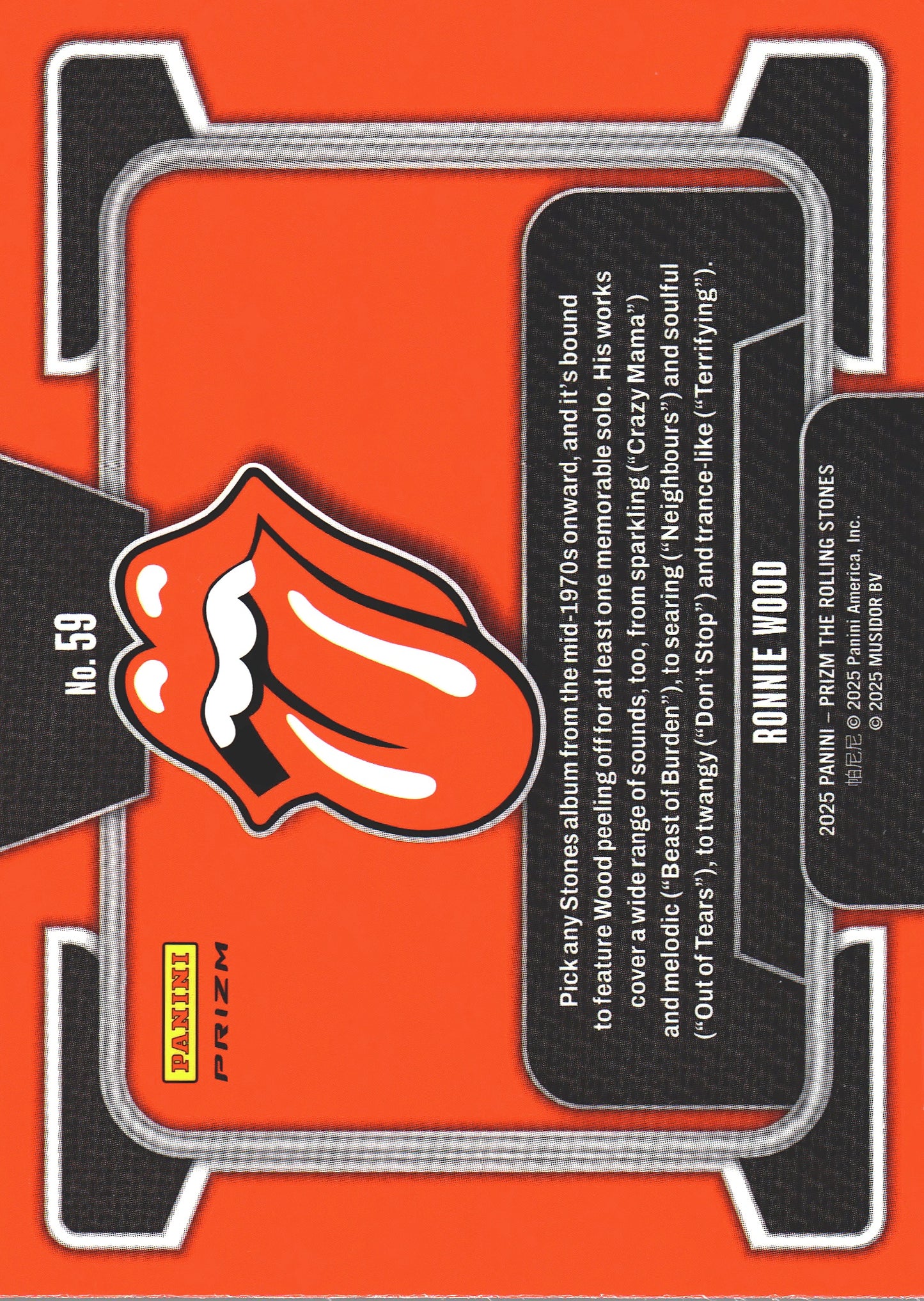 2025 Panini Prizm The Rolling Stones Silver Ronnie Wood #59