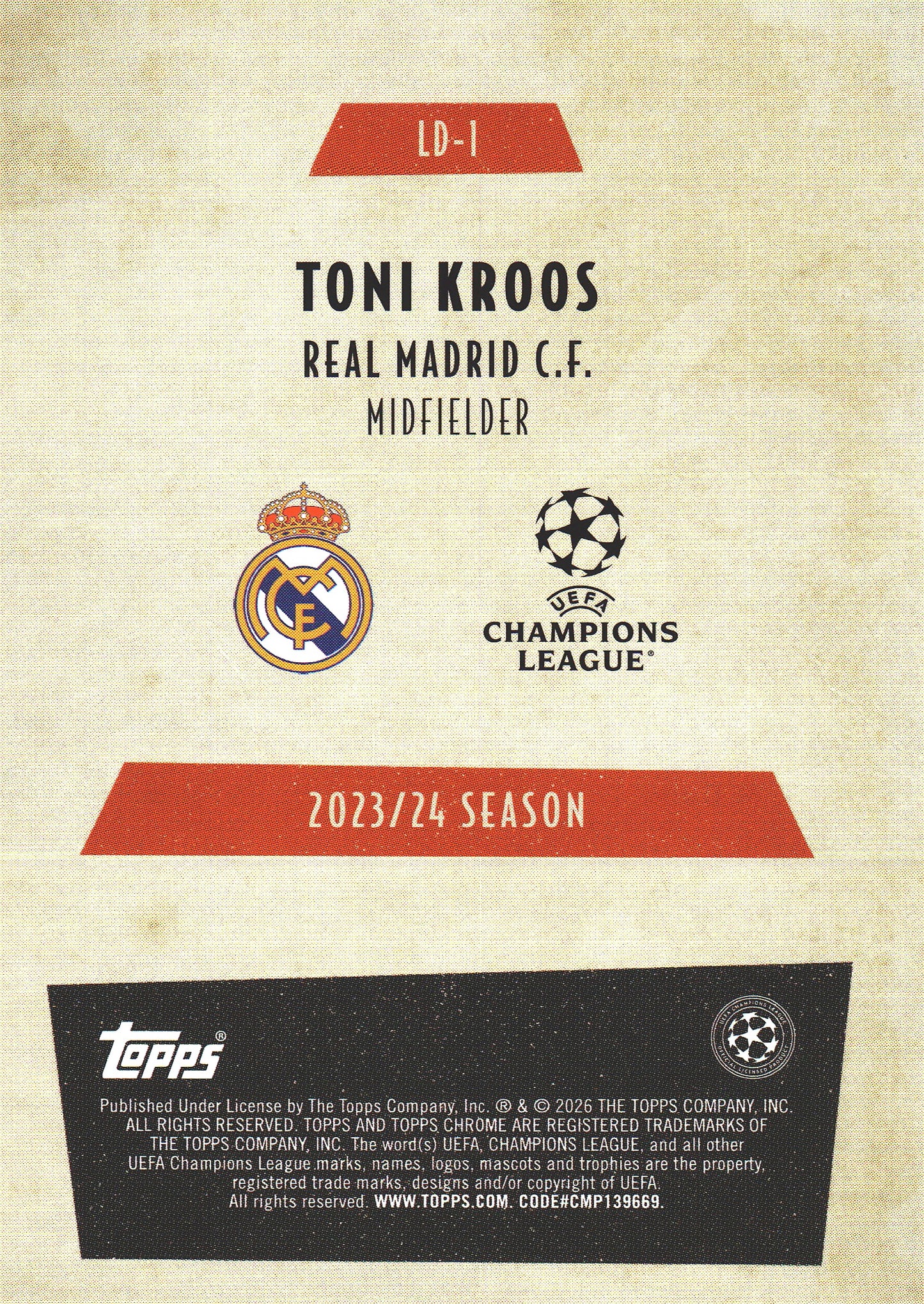 2025 Topps Chrome UCC Last Dance Toni Kroos #LD-1 Real Madrid
