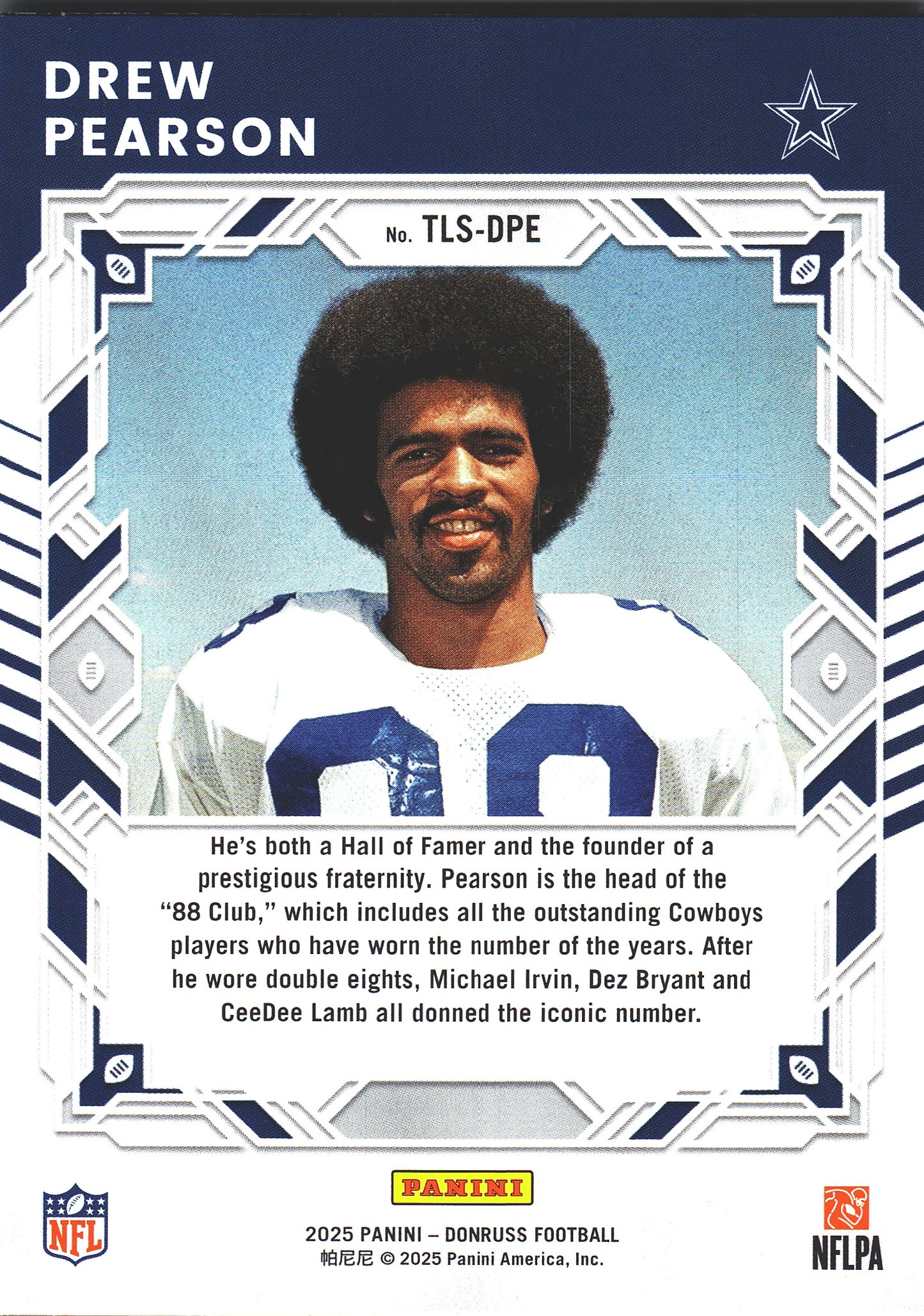2025 Panini Donruss Legend Series Drew Pearson #TLS-DPE Dallas Cowboys