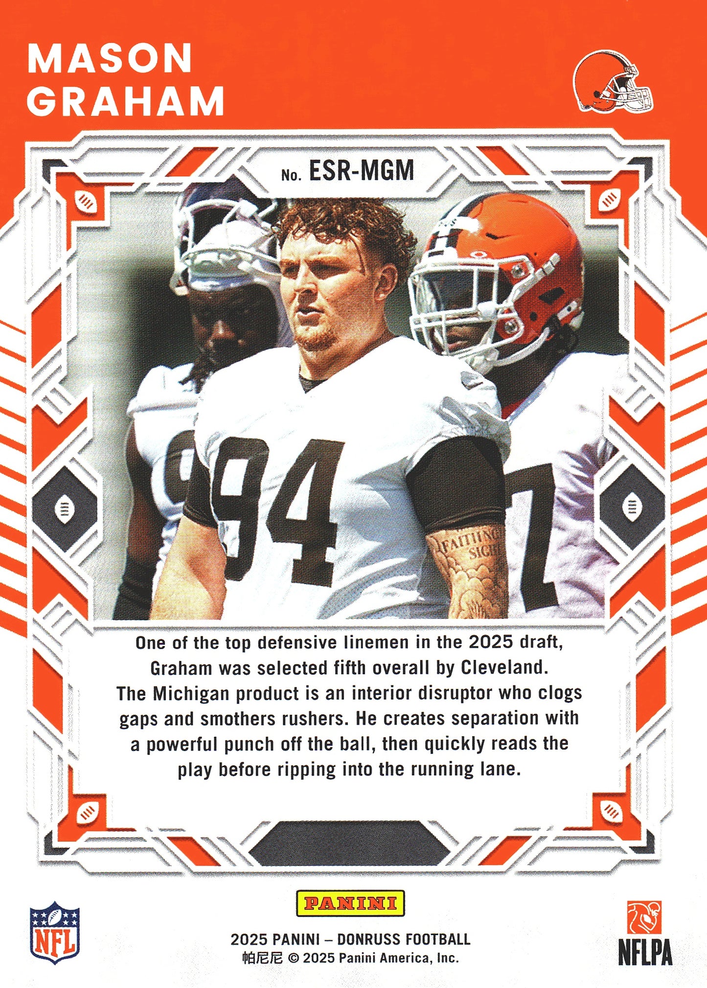2025 Panini Donruss Elite Series Rookies Mason Graham #ESR-MGM Cleveland Browns