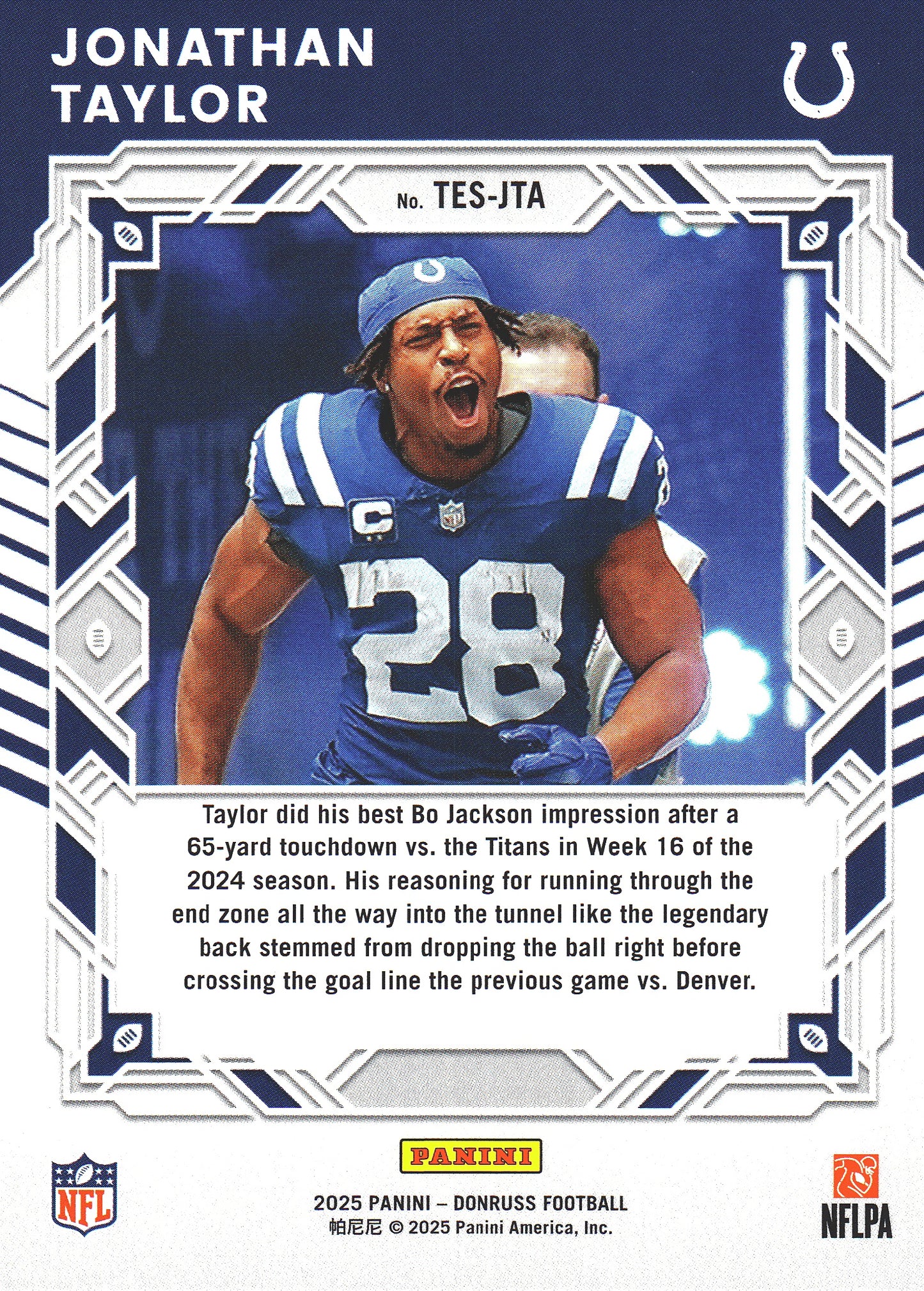 2025 Panini Donruss Elite The Elite Series Jonathan Taylor #TES-JTA Indianapolis Colts
