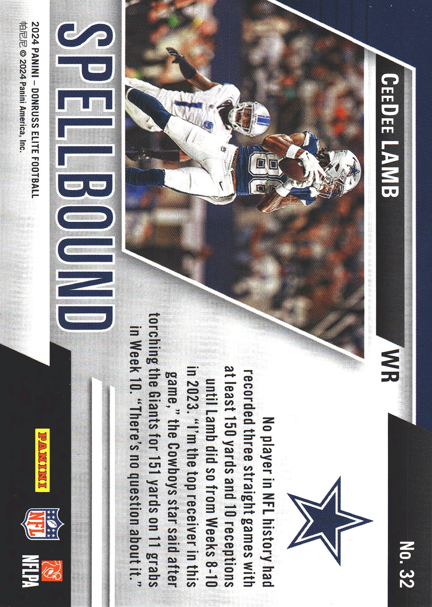 2024 Panini Donruss Elite Spellbound CeeDee Lamb /349 #32 Dallas Cowboys