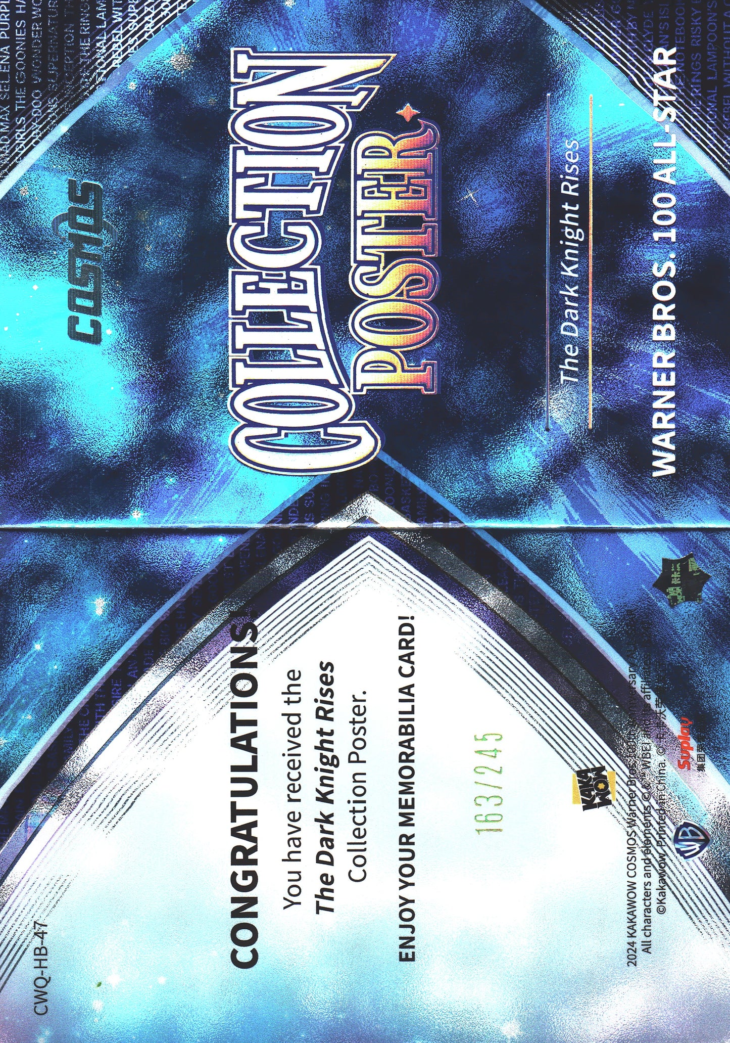 2024 Kakawow Cosmos Warner Bros. Poster Booklet /245 The Dark Knight #CWQ-HB-47