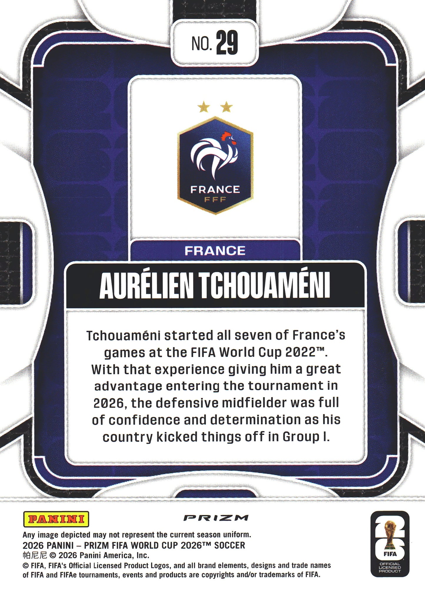 2026 Panini Prizm World Cup Silver Aurelien Tchouameni #29 France