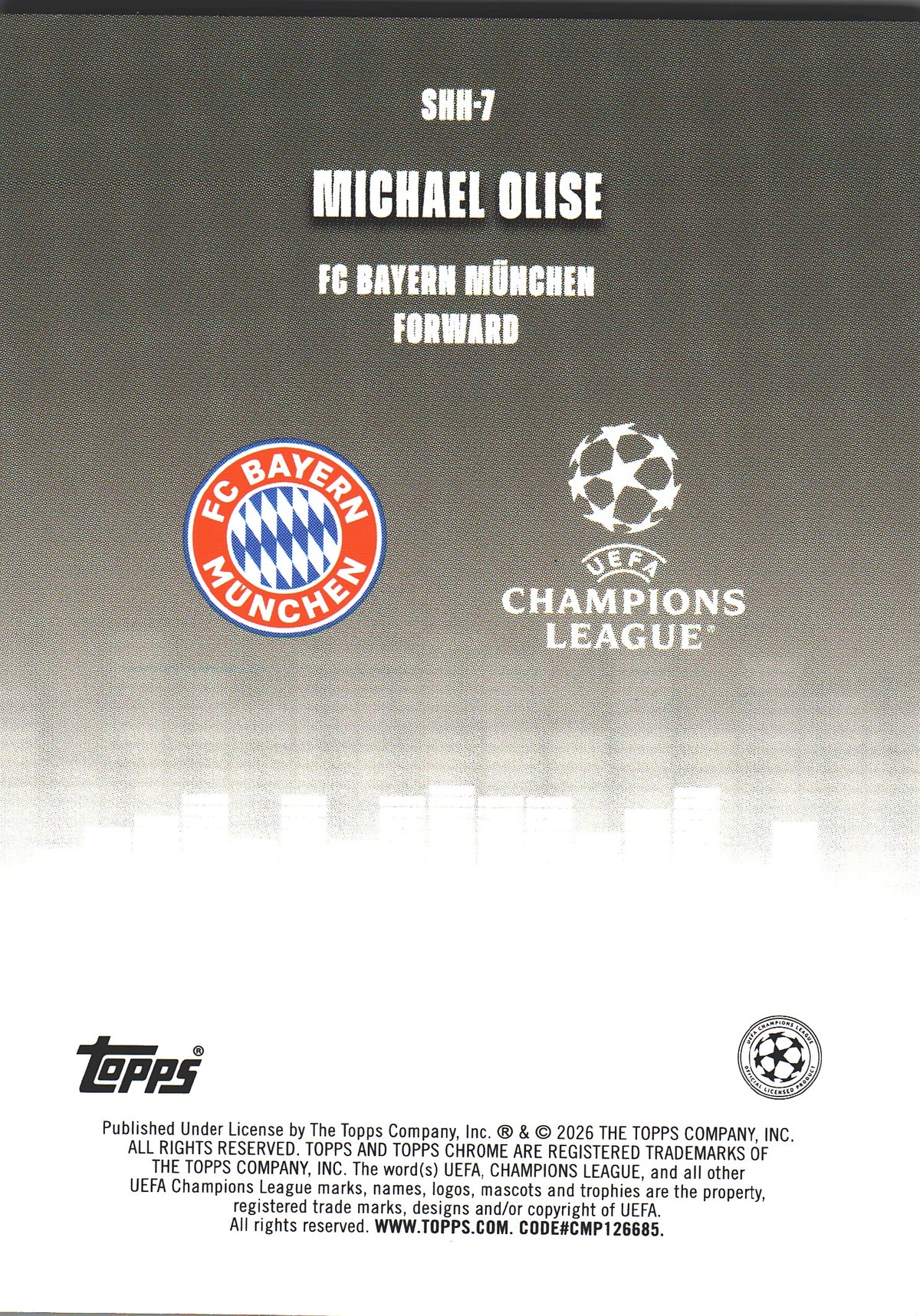 2025 Topps Chrome UCC Silenced Starball Michael Olise #SHH-7 Bayern Munich