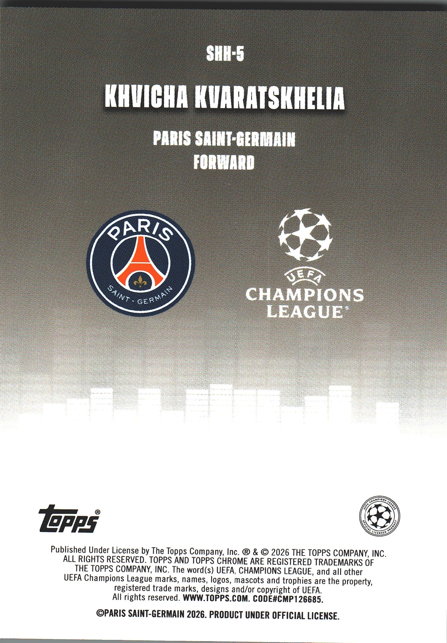 2025 Topps Chrome UCC Silenced Starball Khvicha Kvaratskhelia #SHH-5 PSG