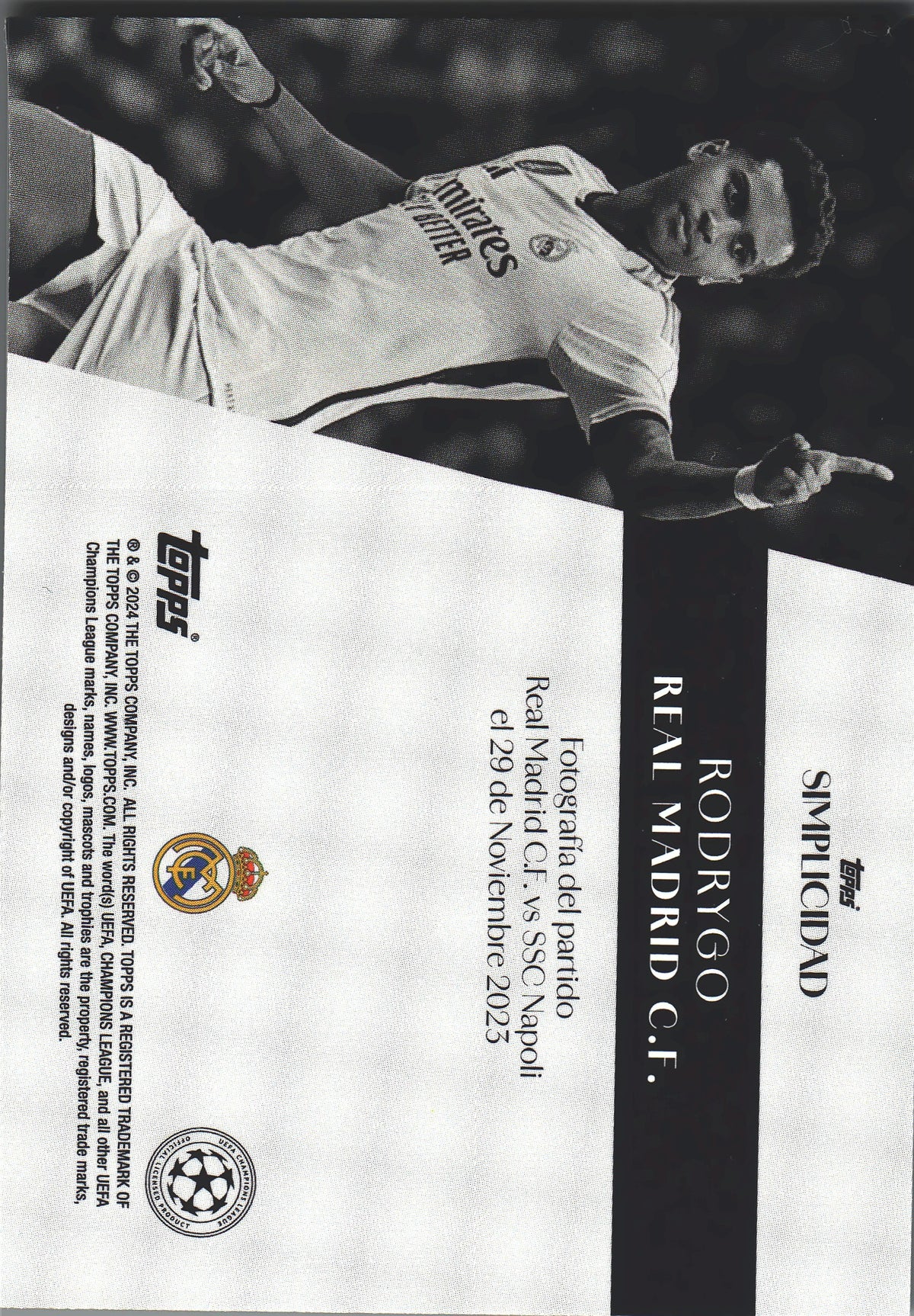 2023 Topps Simplicidad Rodrygo Real Madrid CF
