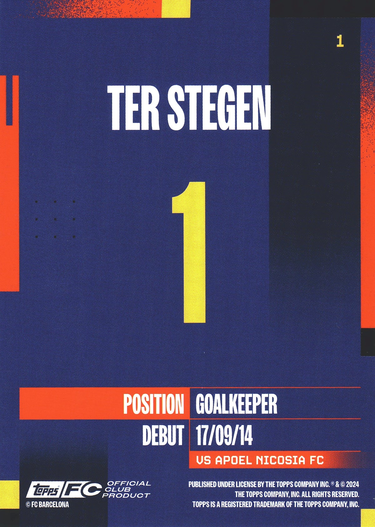 2024 Topps FC Barcelona Team Set Marc-André ter Stegen #1 FC Barcelona
