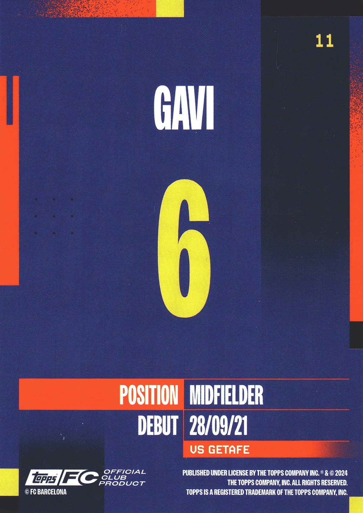 2024 Topps FC Barcelona Team Set Gavi #11 FC Barcelona