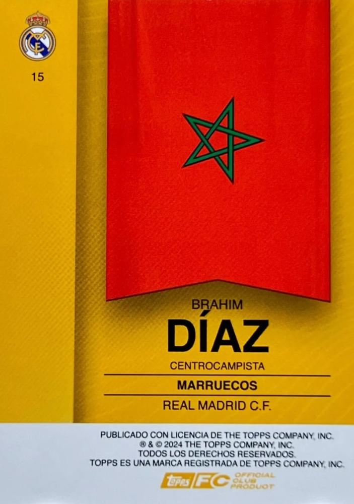 2024 Topps Real Madrid Fan Set Brahim Díaz #15 Real Madrid CF