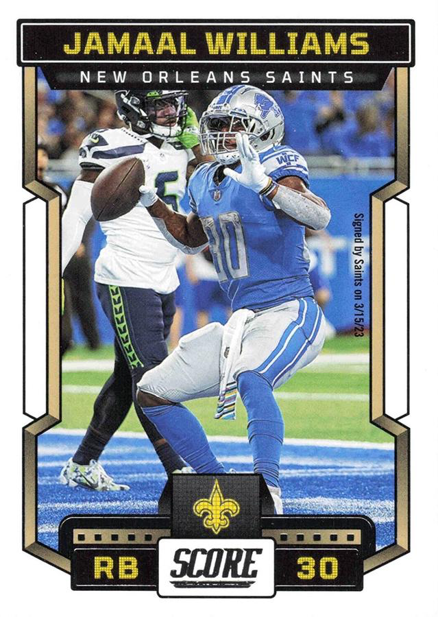 2023 Panini Score Football Jamaal Williams New Orleans Saints #80