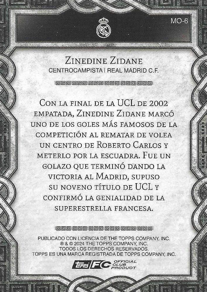 2024 Topps Real Madrid Fan Set Monolith Zinedine Zidane #MO-6 Real Madrid CF