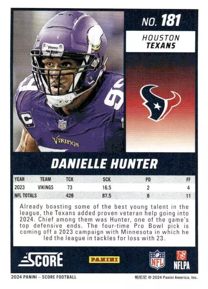 2024 Panini Score Football Danielle Hunter Houston Texans #181