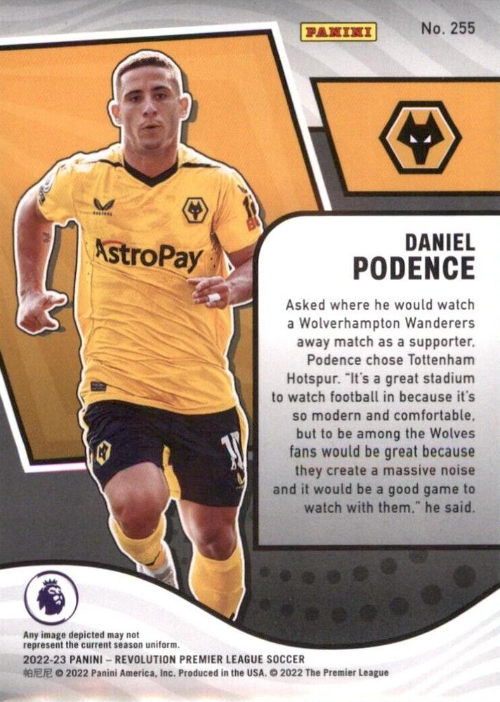 2022 Panini Revolution Premier League Daniel Podence #255 Wolverhampton Wanderers