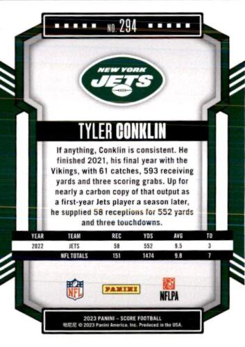 2023 Panini Score Football Tyler Conklin New York Jets #294