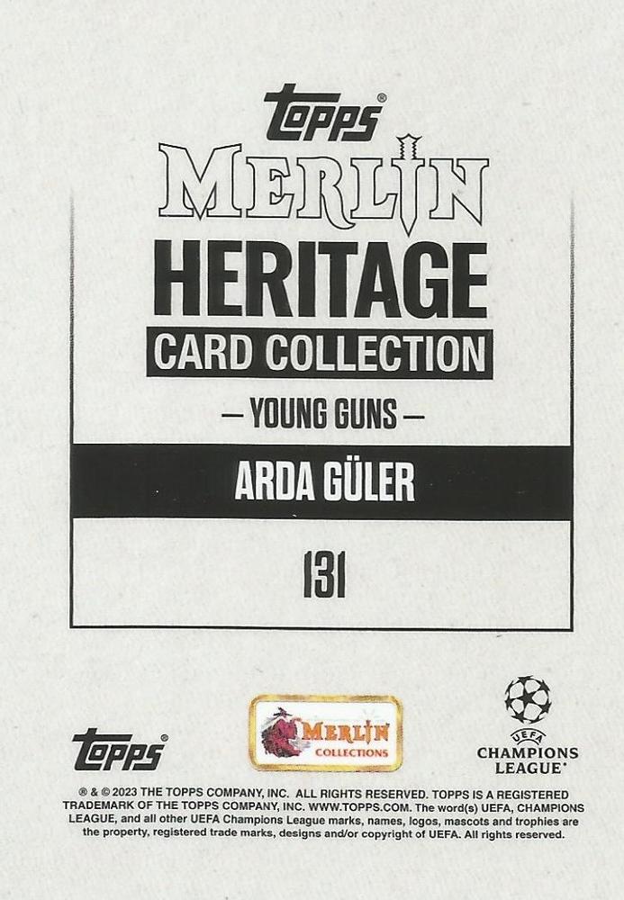 2023 Topps Merlin Heritage UCC Arda Güler #131 Real Madrid CF
