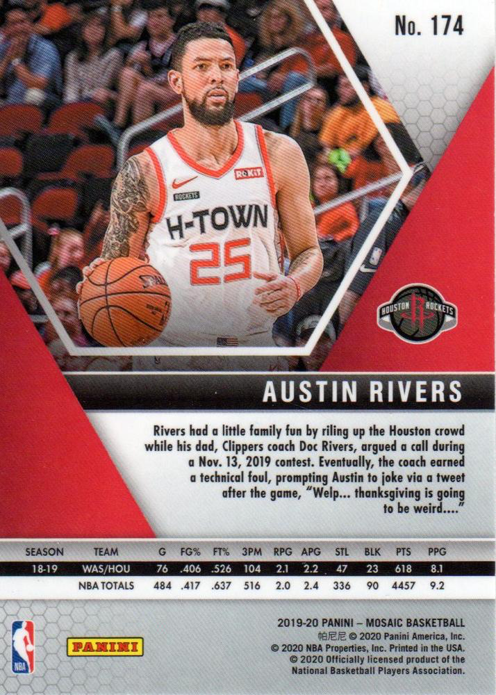 2019 Panini Mosaic Austin Rivers #174 Houston Rockets
