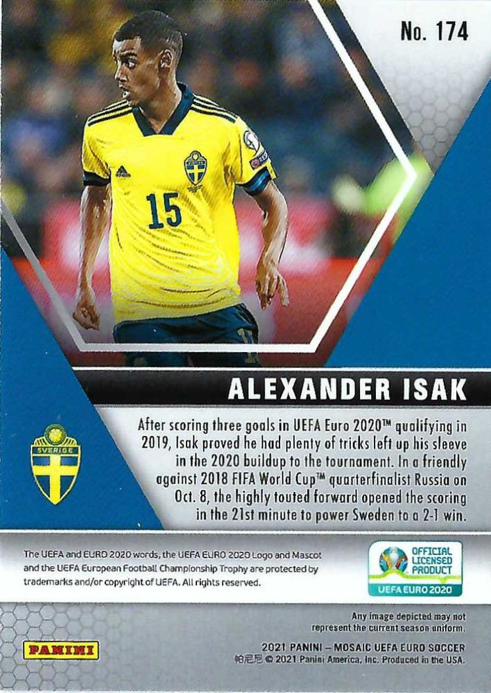 2021 Panini Mosaic UEFA EURO 2020 Alexander Isak #174 Suède